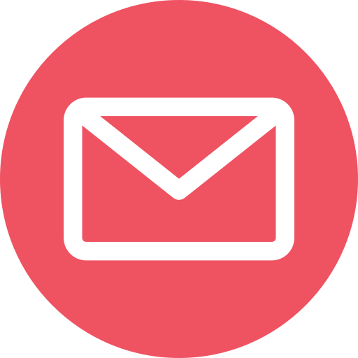 Icon of an envelope inside a red circle.
