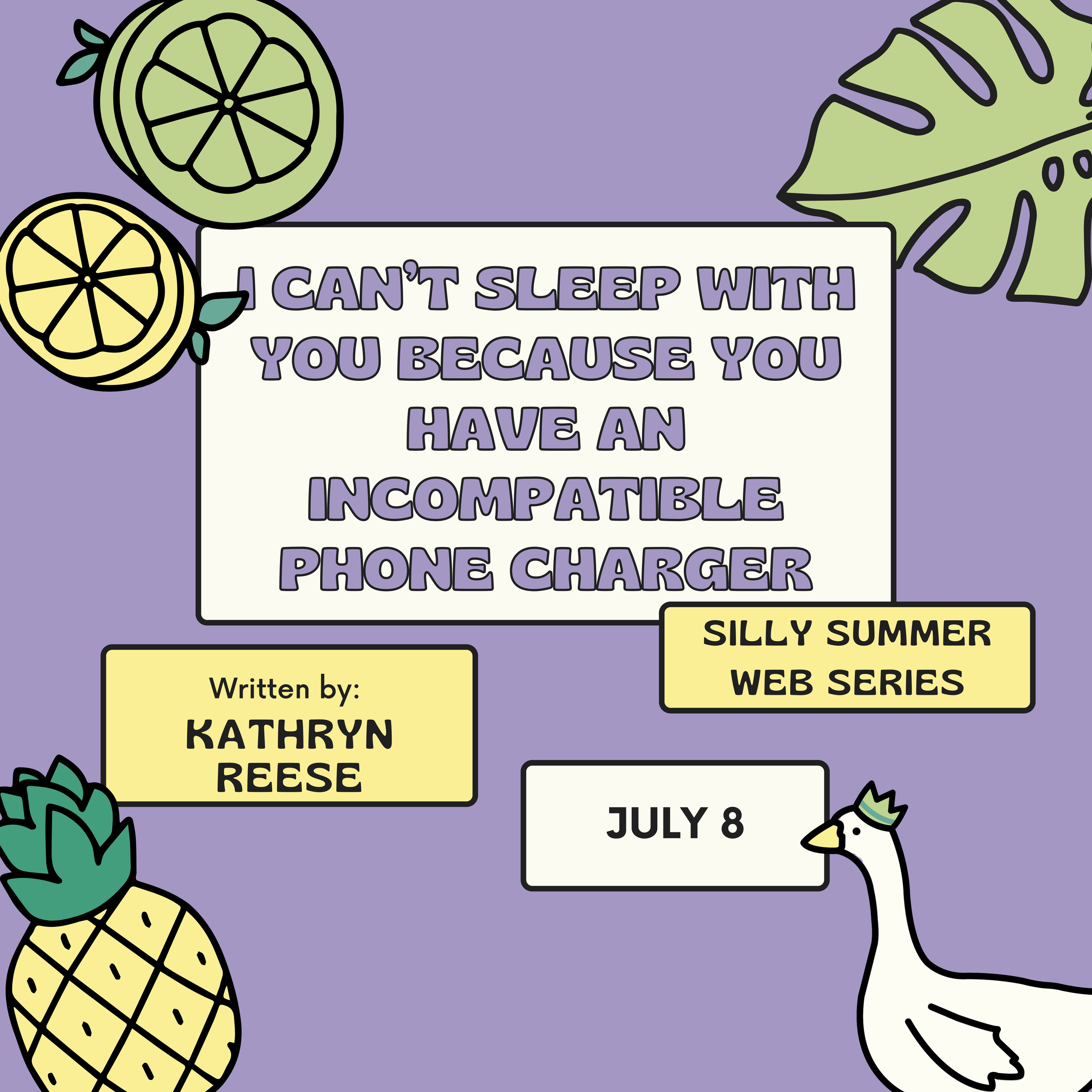 I can’t sleep with you because you have an incompatible phone charger
