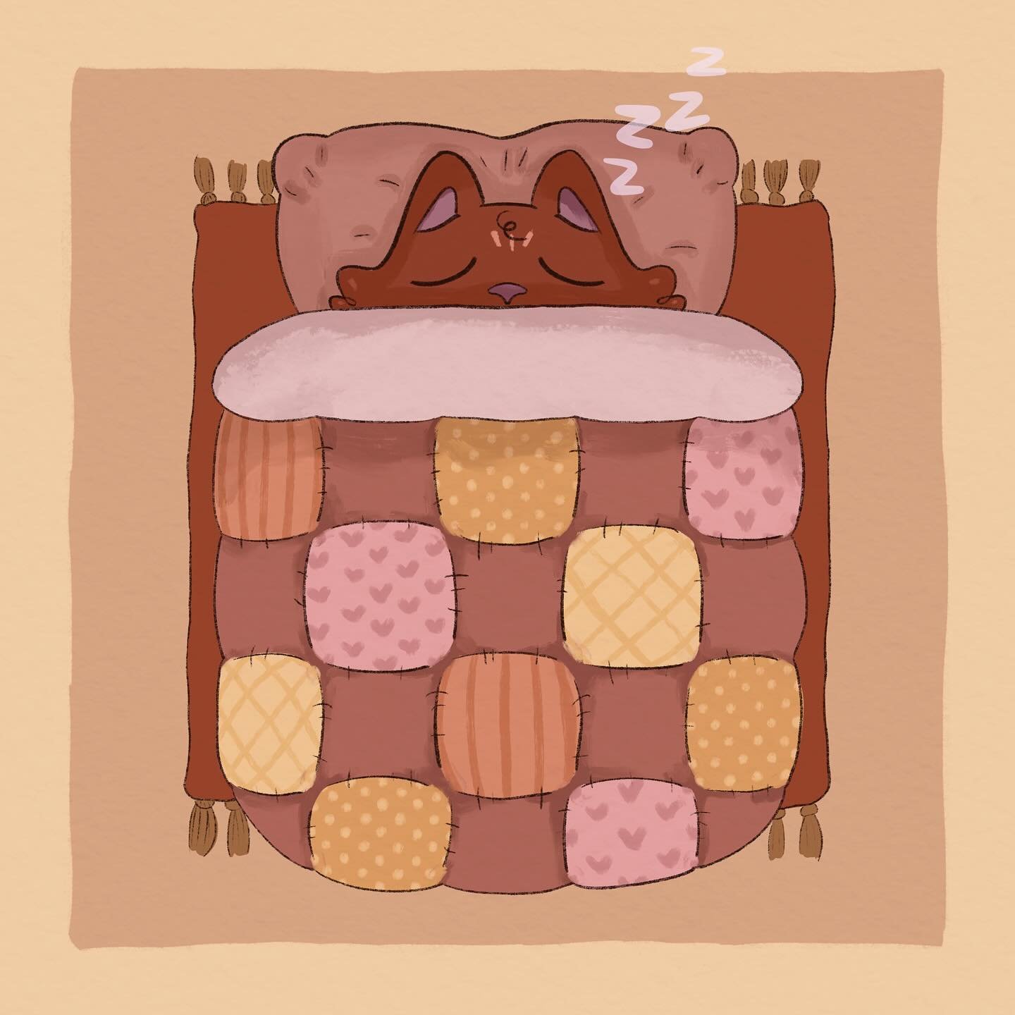 Cozy print! Now in my shop! I had a lot of fun drawing this cute little sleepy guy 

#art #cuteart #kawaii #illustration