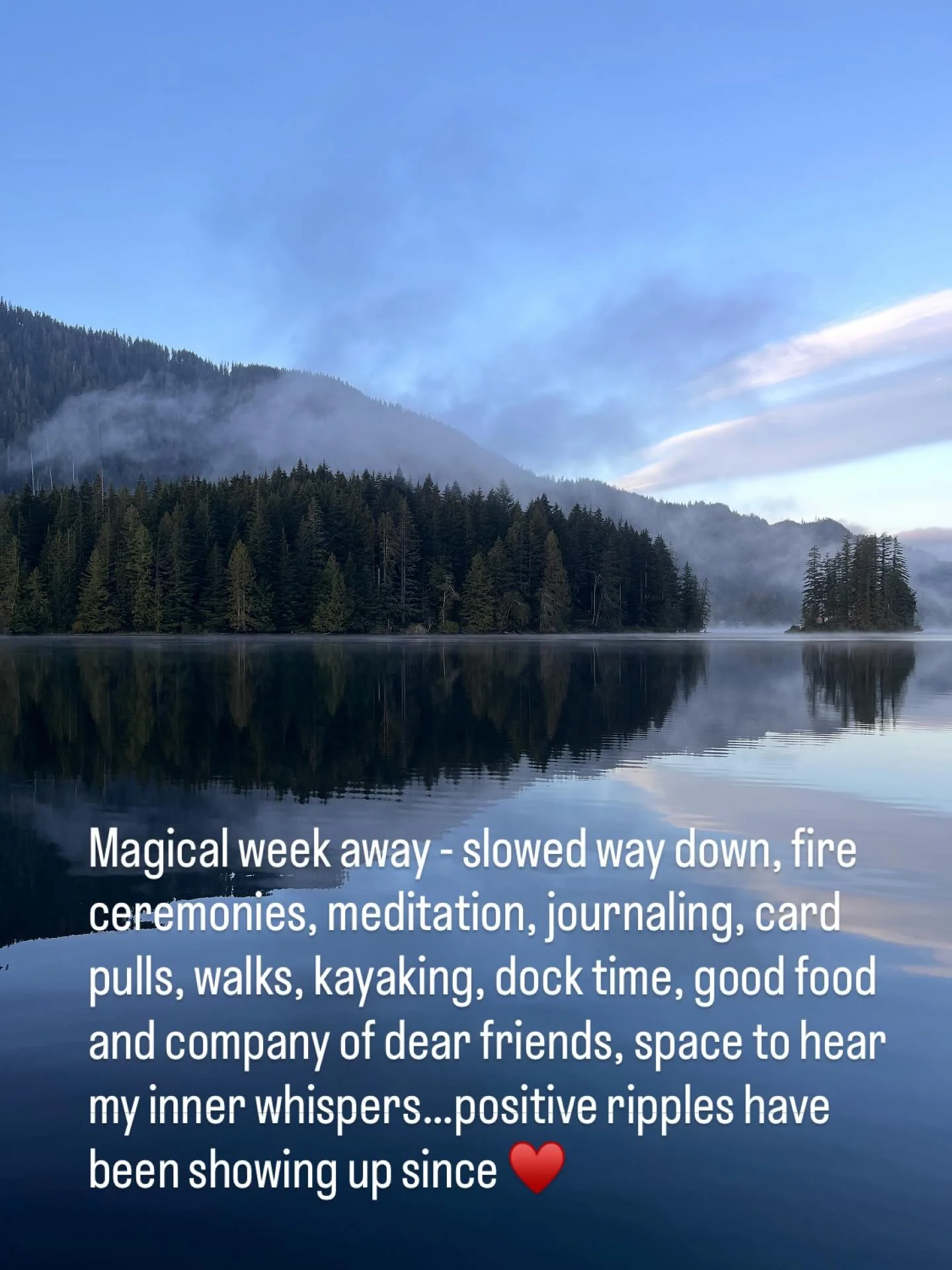 5 years ago, during the height of the pandemic, I spent 3+ months on a cabin on a lake in Washington state with 2 friends. We were all in places of transition and were in need of a soft place to land, rest, and honor our transition moments. 5 years l