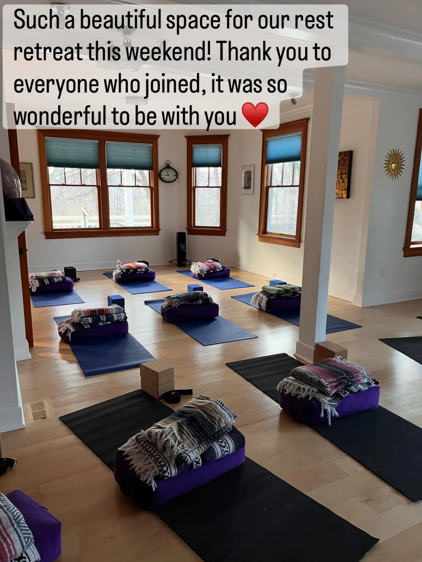 Hosted a winter rest retreat with @circleyogadc at @thejourneyspace this weekend&hellip;the quiet, beautiful space and sweet surroundings were the perfect backdrop for rest practices - gentle movement, reflection time, restorative, sound baths, and s