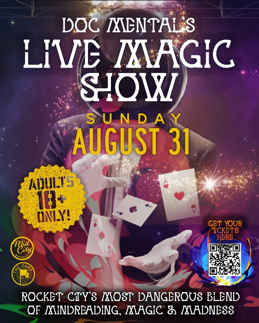 ADULTS ONLY SHOW with DOC MENTAL is on Sunday, August 31! Get your tickets now through the #linkinbio ⁠
⁠
5909 University Drive NW
