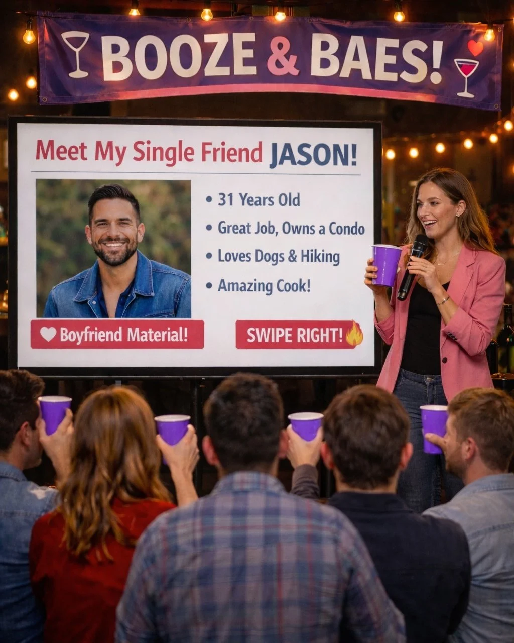 ‼️You still have time to join us tomorrow for Booze and Baes‼️

➡️Contact cody@octohospitality.com to reserve your slide deck presentation spot and be a part of the best singles night in Huntsville! Be the ultimate wingman and pitch your single frien