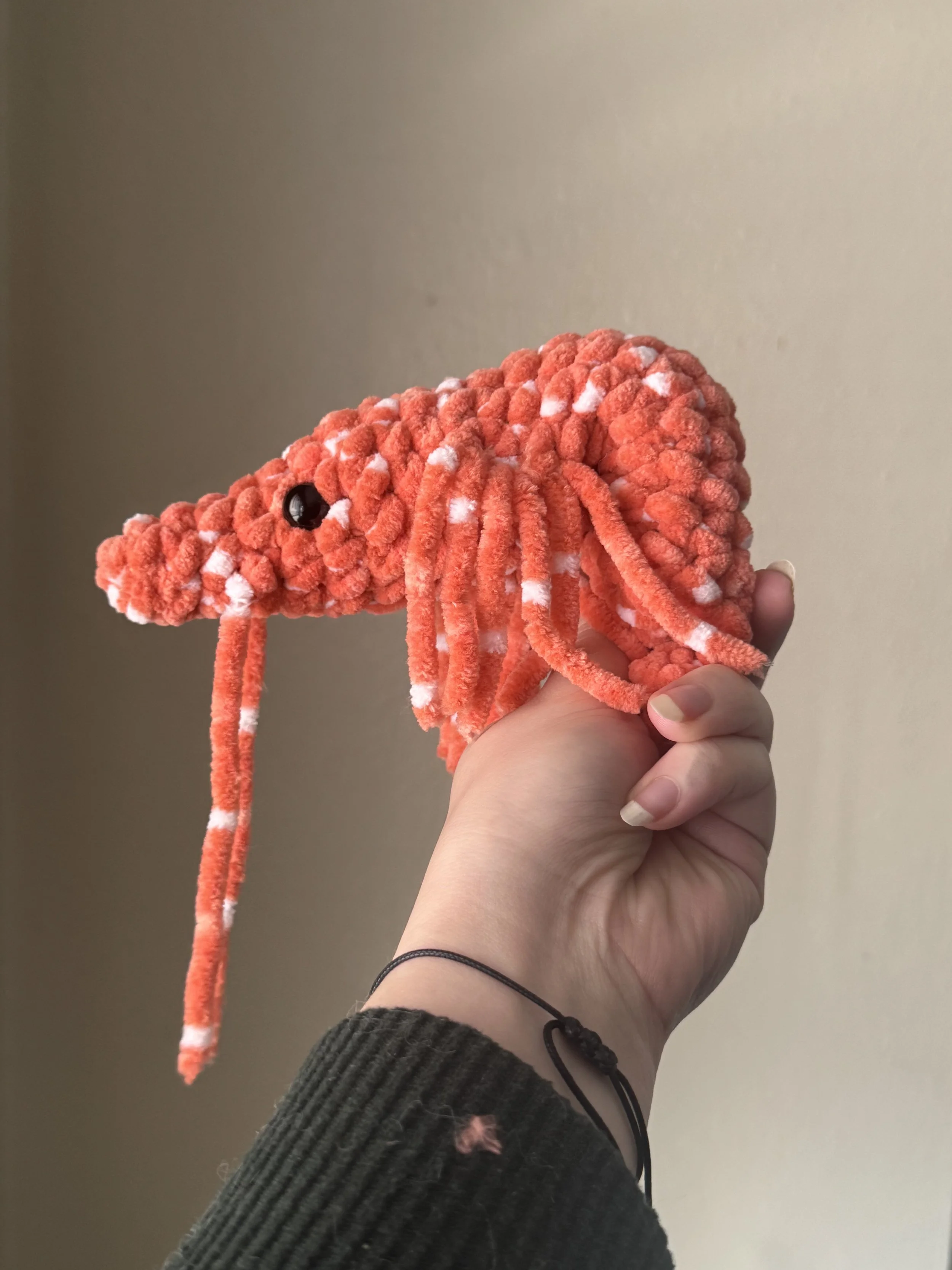 crochet shrimp stuffie