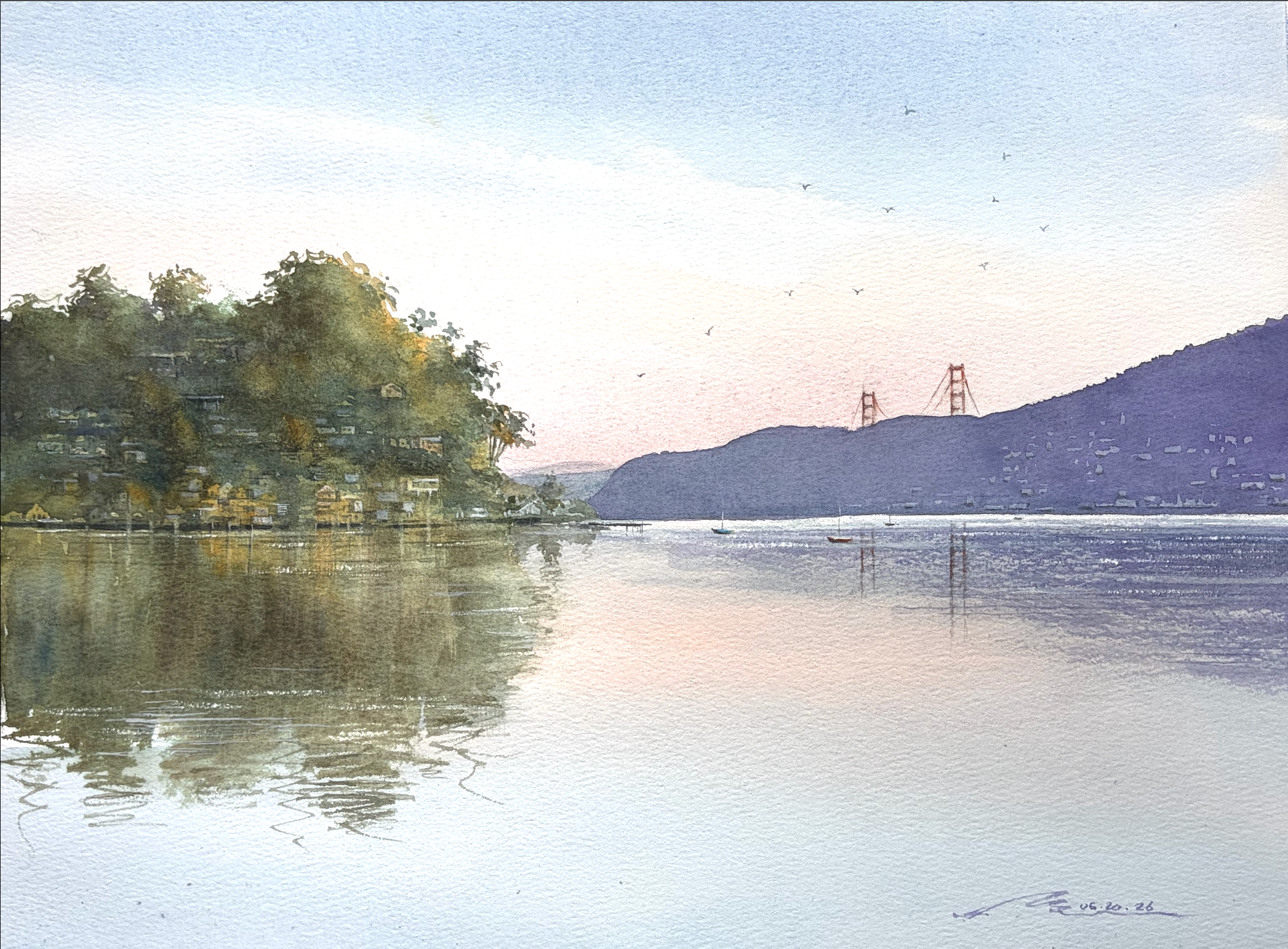 Sunset over Rchardson Bay, Tiburon
