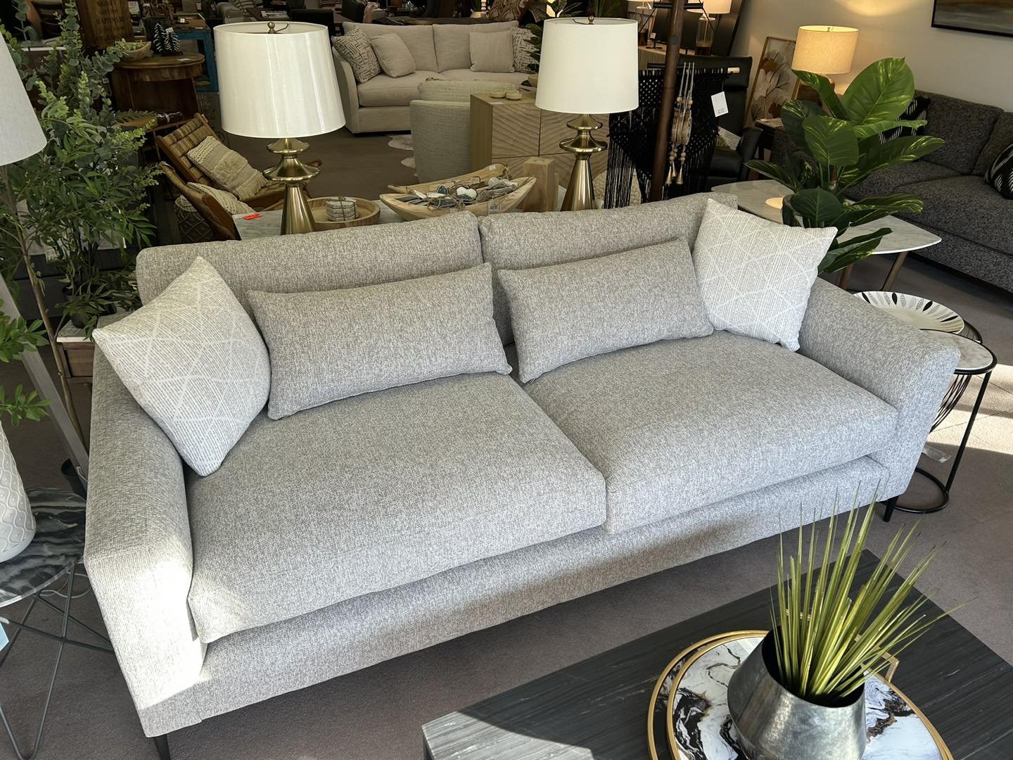 Sit back and #relax in the all new &lsquo;Carmel&rsquo; sofa by Stylus, Made to Order Sofas featuring 45&rdquo; deep feather soft seating! The Carmel is available in hundreds of fabric choices as well as sectional configurations to suit your space&he