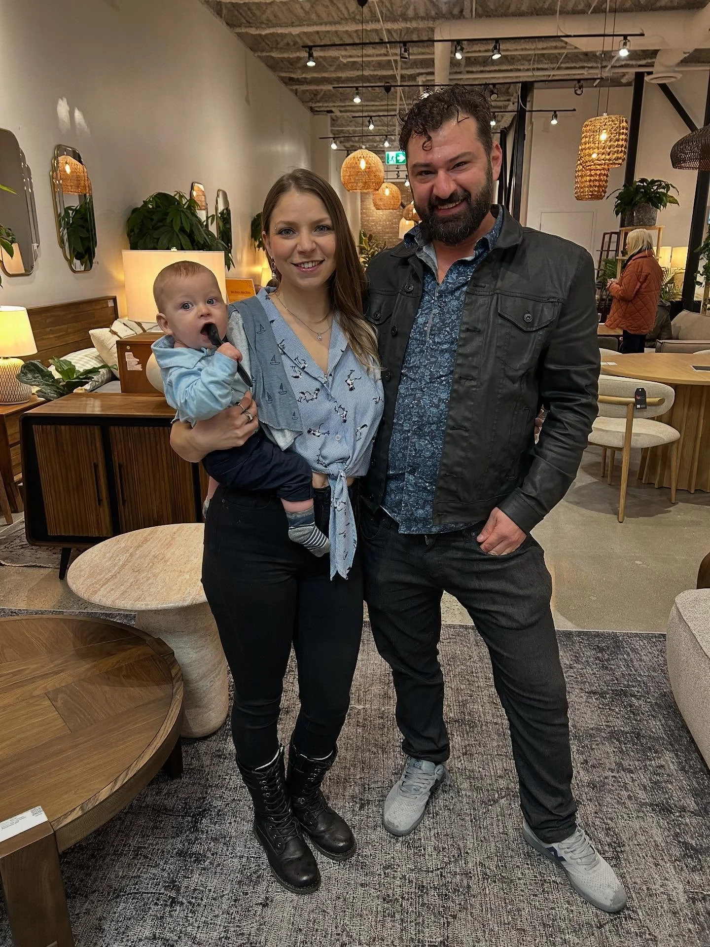 We recently attended the fall home markets at a few of our favourite suppliers and our lil guy was the star of the show!! 
It&rsquo;s always exciting to see all the beautiful new furniture collections from these industry leaders. But it was even more