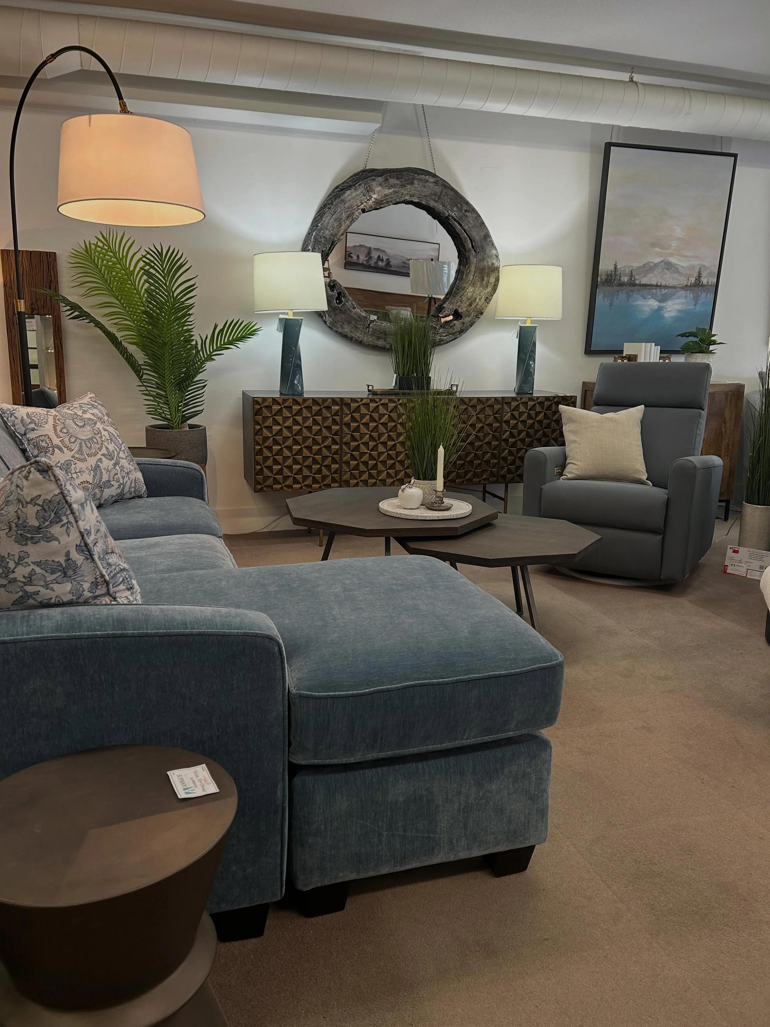 We&rsquo;ve been busy at the shop and the whole store has transformed!! 
Here is a little teaser of some new pieces that we put together with some of our existing decor!!

&lsquo;2401&rsquo; Sofa/chaise - @decorrest 
&lsquo;Lillian&rsquo; swivel glid