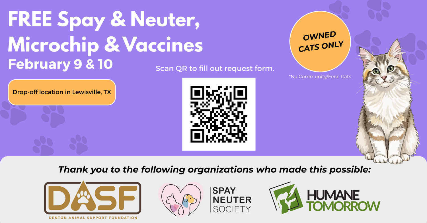 FREE Spay/Neuter, Rabies & FVRCP Vaccination & Microchip for Denton ...