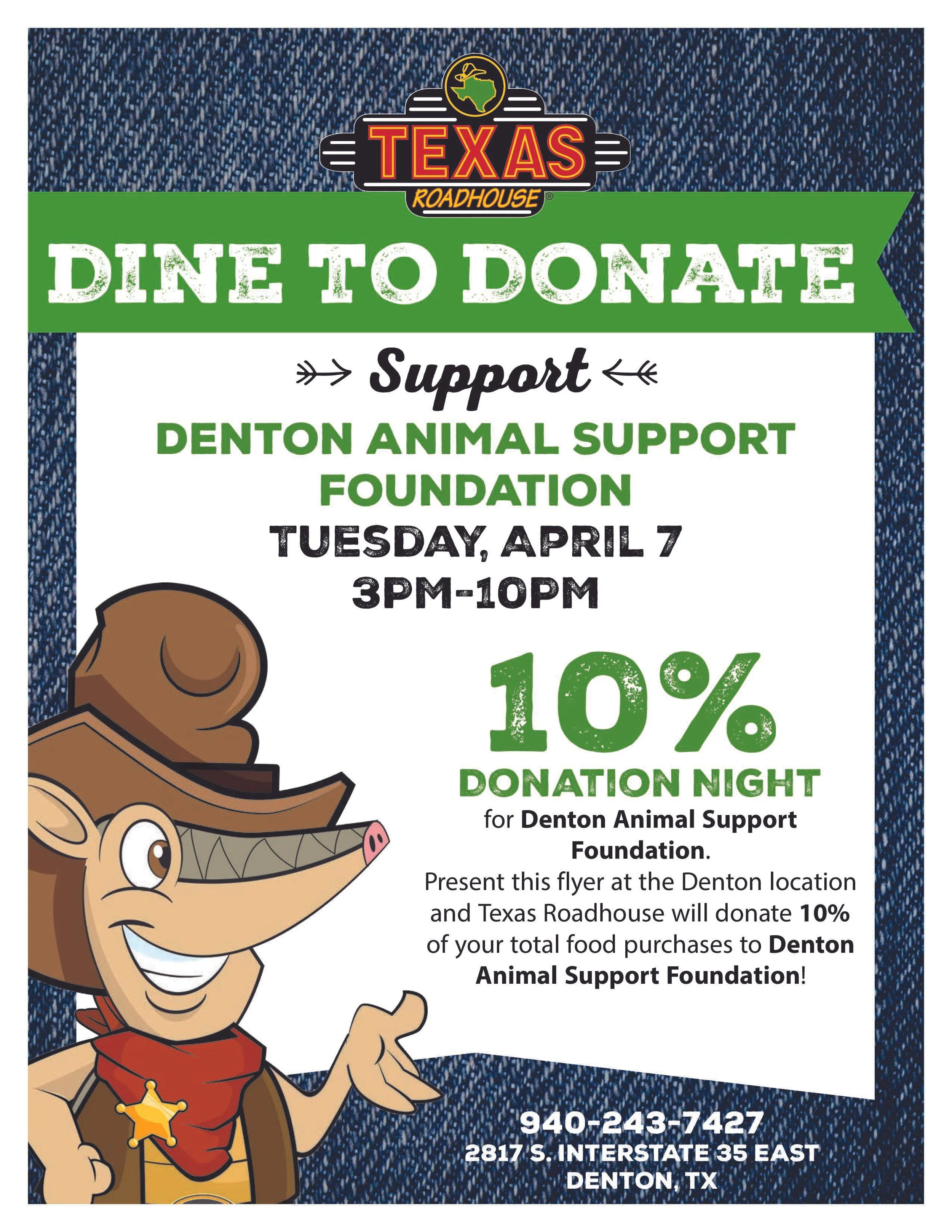 Dine to Donate with Texas Roadhouse