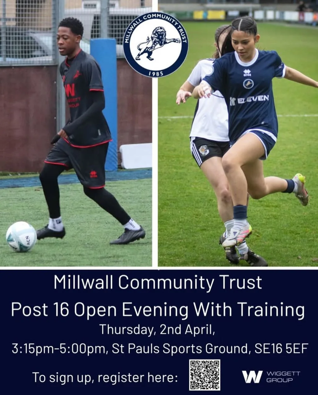 👊 @millwall_mct_academy Post-16 Open Evening &amp; Training.

👉 Register here: https://tinyurl.com/2xsv8sv2

#footballtrials #footballacademy #pftrials