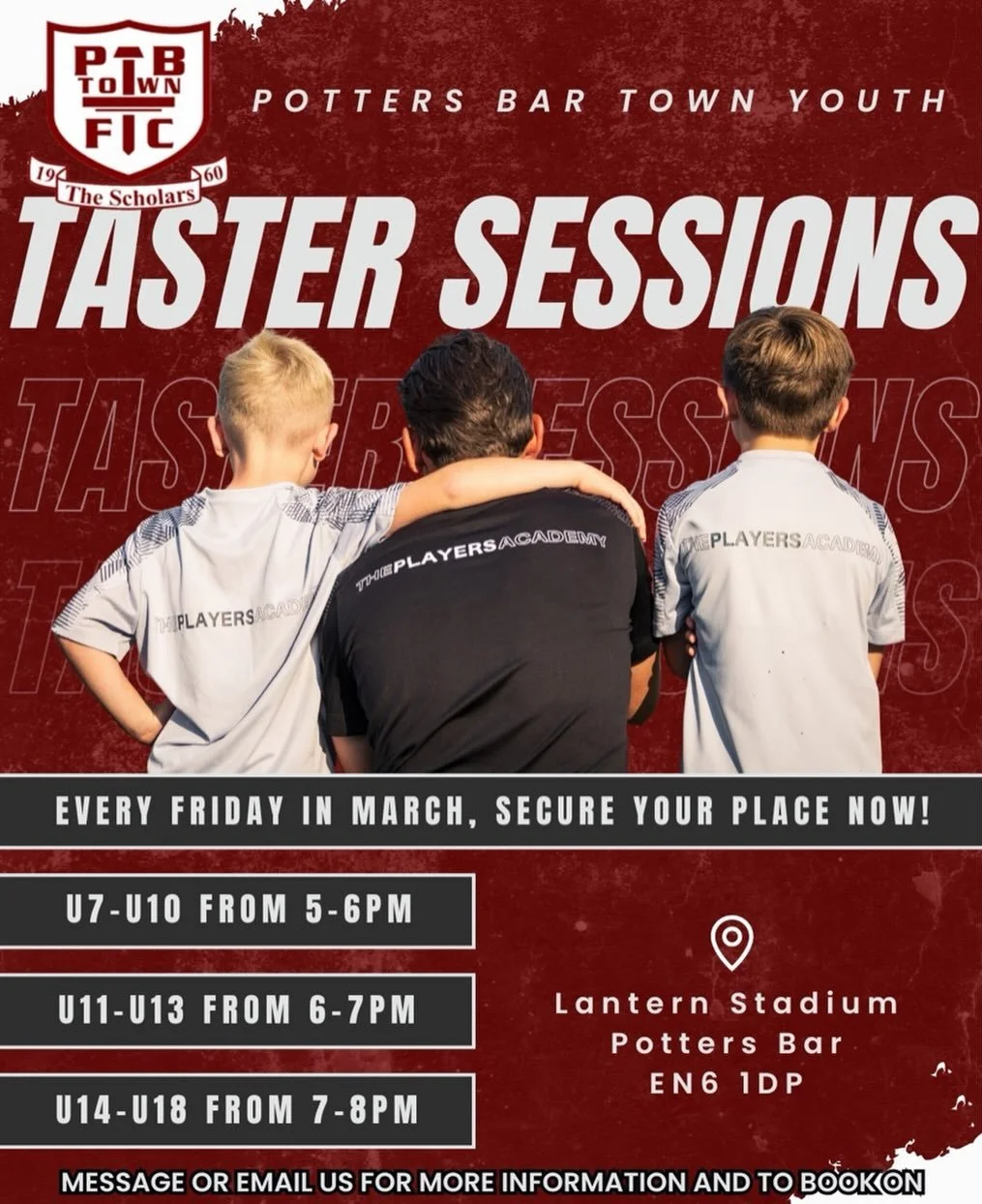 @the_playersacademy x @pbtfc  Taster sessions available from this Friday 🏟️

✍️ Register your interest now and secure a place with them this week for an insight to their training&hellip;

https://docs.google.com/forms/d/e/1FAIpQLSe3o_xO4HJ-hnFmKMvpO