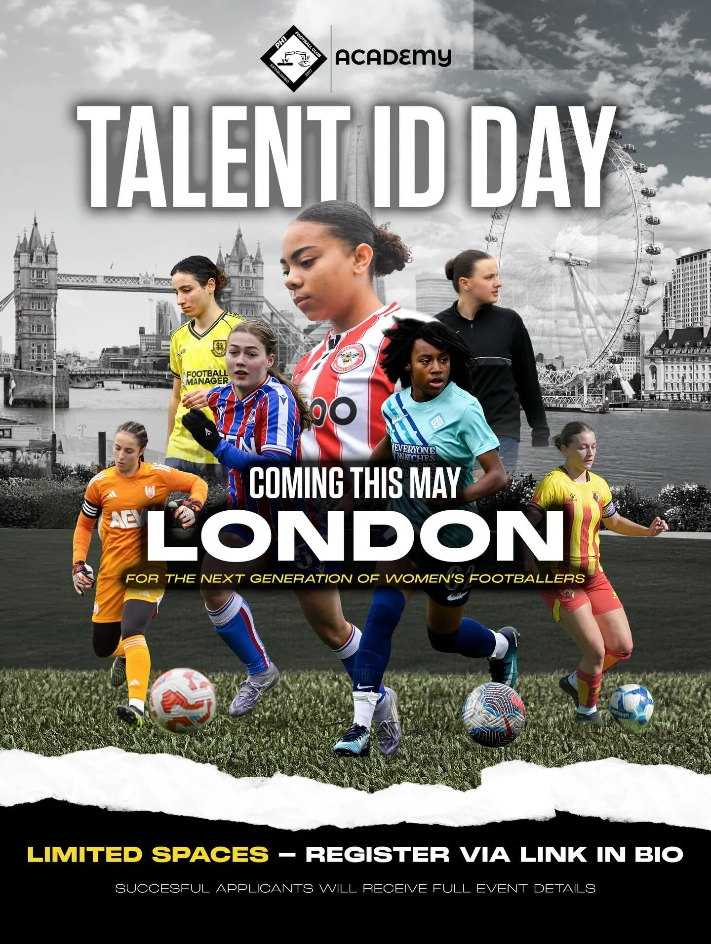 @ph1fc Talent ID Day 🔥⚽️

For the next generation of women&rsquo;s football players.

Taking place this May in London. With limited spaces up for grabs, apply now via the link in @ph1fc bio 📲

#footballtrials #pftrials #girlsfootball