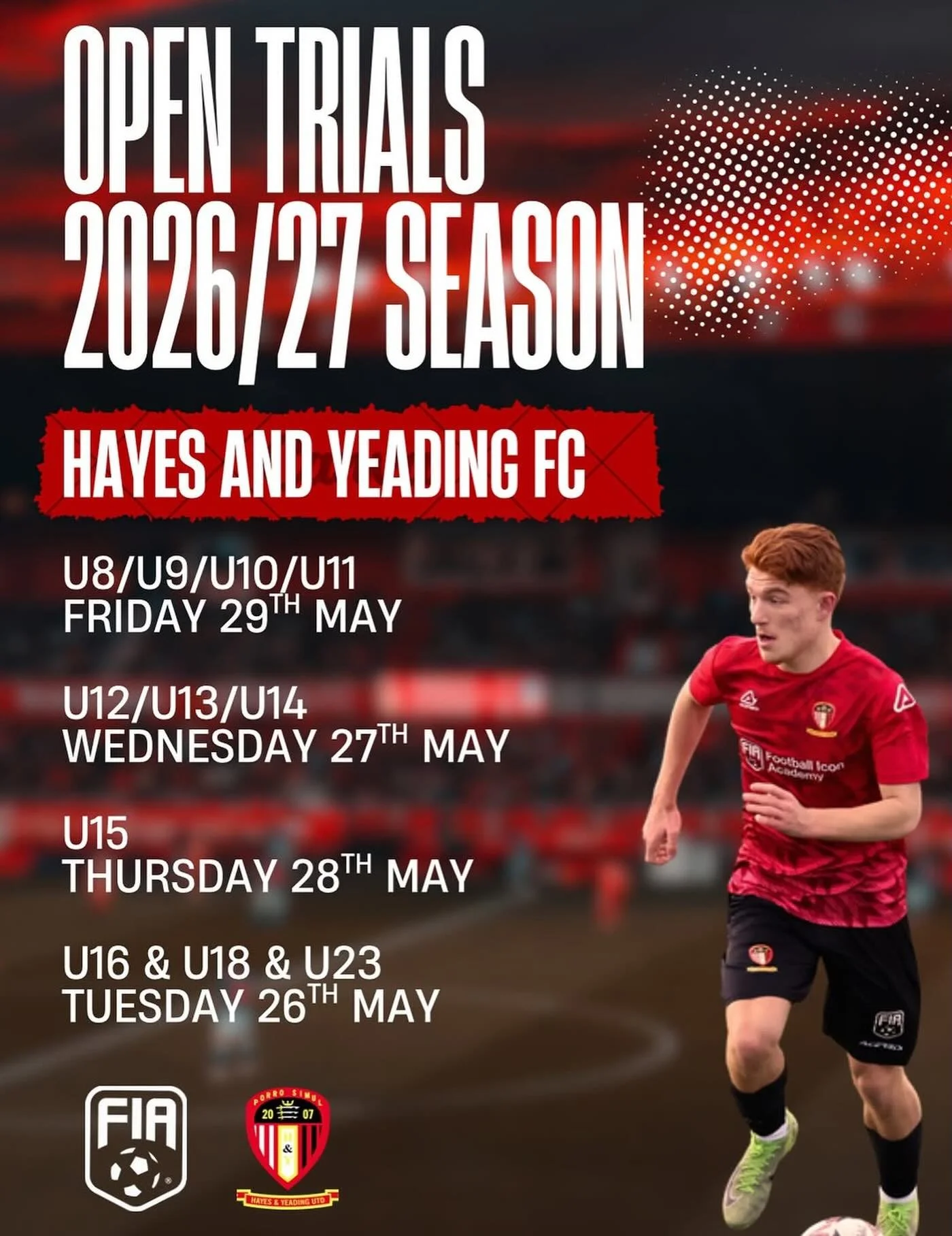 @hyufc_youth 2026/27 OPEN TRIALS! Dropping this Sunday 7pm ⚽️

U8-U10 - @eng_wlpl &amp; @jnrpremleague
U11-U16 - @jnrpremleague
U18 - @scfyl_official
B Team / Reserves - Men&rsquo;s Step 6/7 Non League

Don&rsquo;t miss out on your opportunity to joi