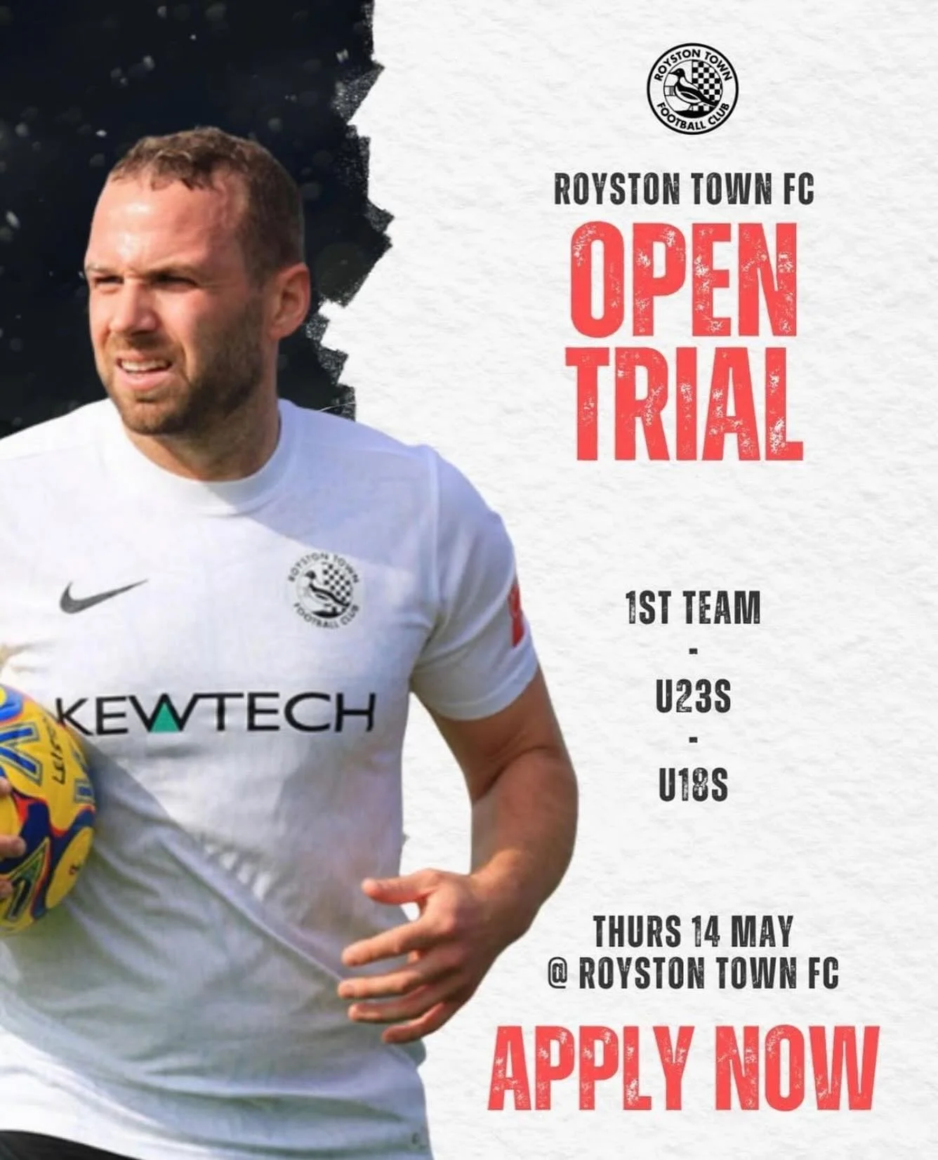 @roystontownfc are holding an Open Trial on Thursday 14th May 2025 for their 1st team &amp; u23s

Here&rsquo;s what you need to know;
✅ They compete at Step 4, with their u23s playing in the Spartan South Midlands (Step 6)
✅ Players MUST BE UK BASED.