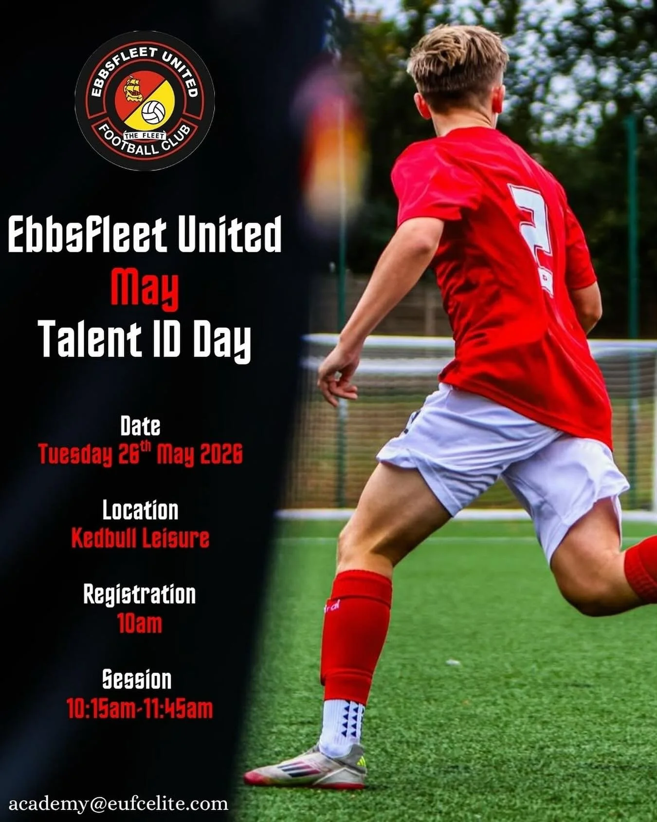 🔴⚽️ANNOUNCEMENT &ndash; MAY TALENT ID DAY🔴⚽️

Calling all Year 11 &amp; Year 12 students! ⚽

Not sure what&rsquo;s next after school? Why not combine full-time education with elite football development?

Join @eufc_academy_official upcoming Talent 