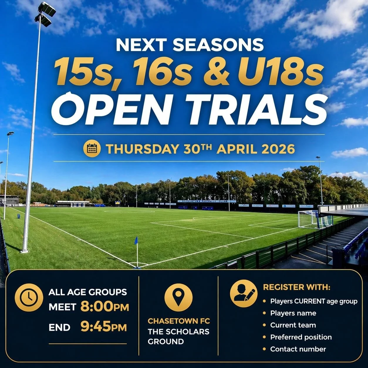 🚨⚽ 𝗖𝗵𝗮𝘀𝗲𝘁𝗼𝘄𝗻 𝗙𝗖 𝗬𝗼𝘂𝘁𝗵 𝗗𝗲𝘃𝗲𝗹𝗼𝗽𝗺𝗲𝗻𝘁 𝗣𝗿𝗼𝗴𝗿𝗮𝗺𝗺𝗲 &ndash; 𝗡𝗲𝘅𝘁 𝗦𝗲𝗮𝘀𝗼𝗻&rsquo;𝘀 𝗢𝗽𝗲𝗻 𝗧𝗿𝗶𝗮𝗹𝘀⚽🚨

Are you ready to take your game to the next level? Join @chasetownfc1954 𝗨𝟭𝟱𝘀, 𝗨𝟭𝟲𝘀 &amp; 𝗨𝟭𝟴