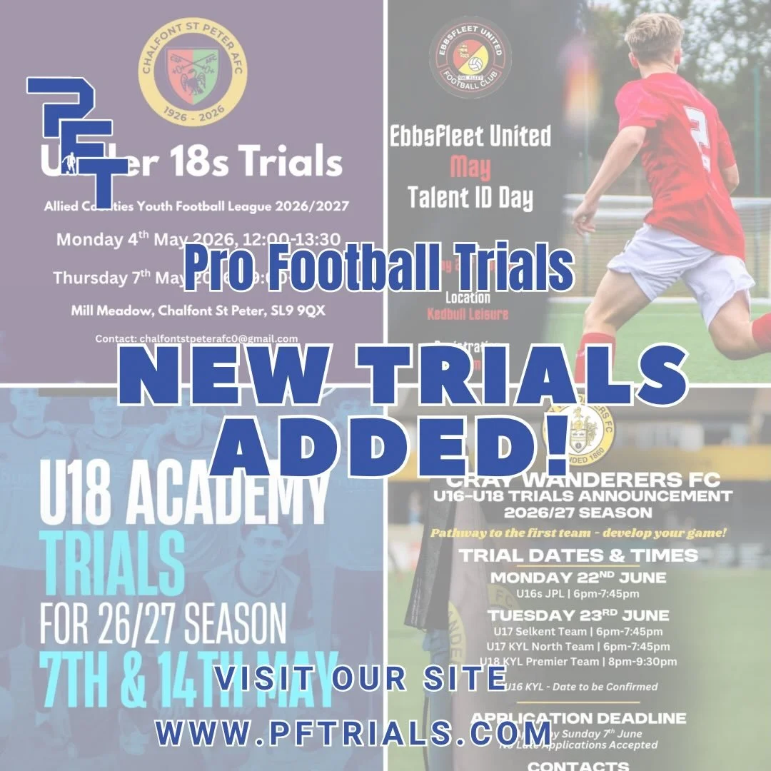 New trials just dropped 🚀

Head to the website and sign up now, don&rsquo;t miss out! 📲

#footballtrials #footballacademy #pftrials