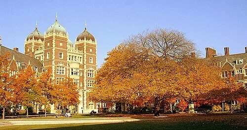 Photograph of buildings on the University of Pennsylvania campus in the late fall