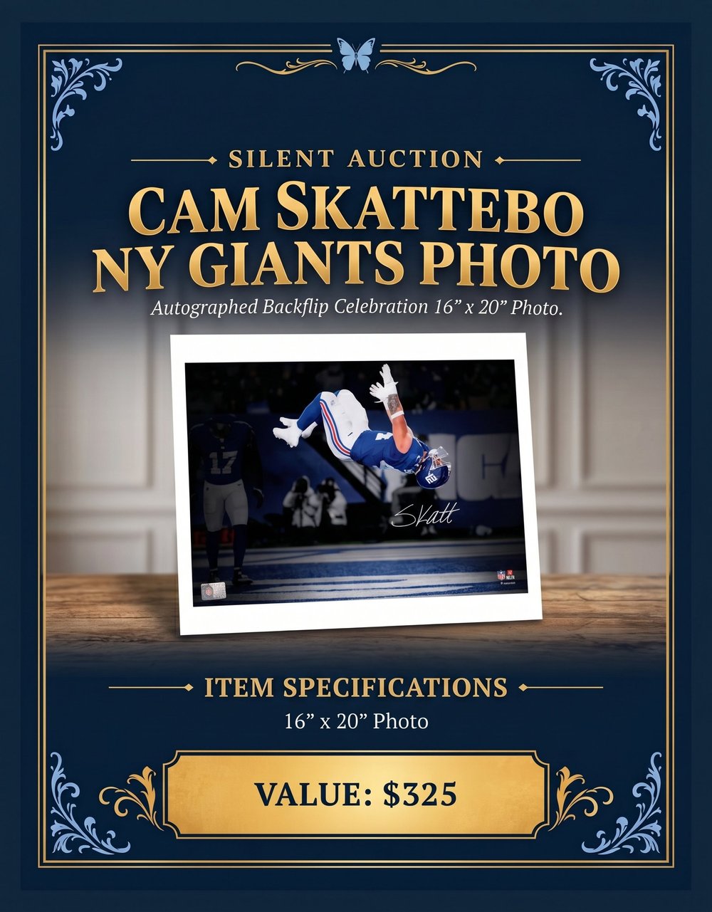 Cam Skattebo Autographed Backflip Celebration