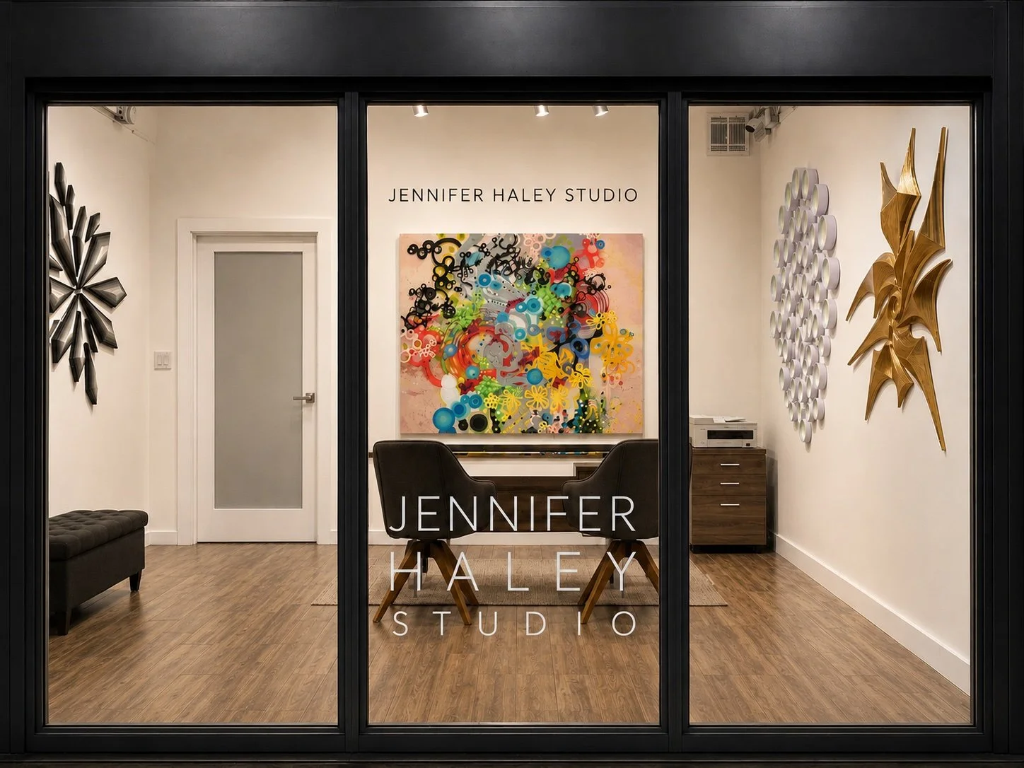 Jennifer Haley Studio located in Hollywood Florida, where abstract art and wall sculptures are created