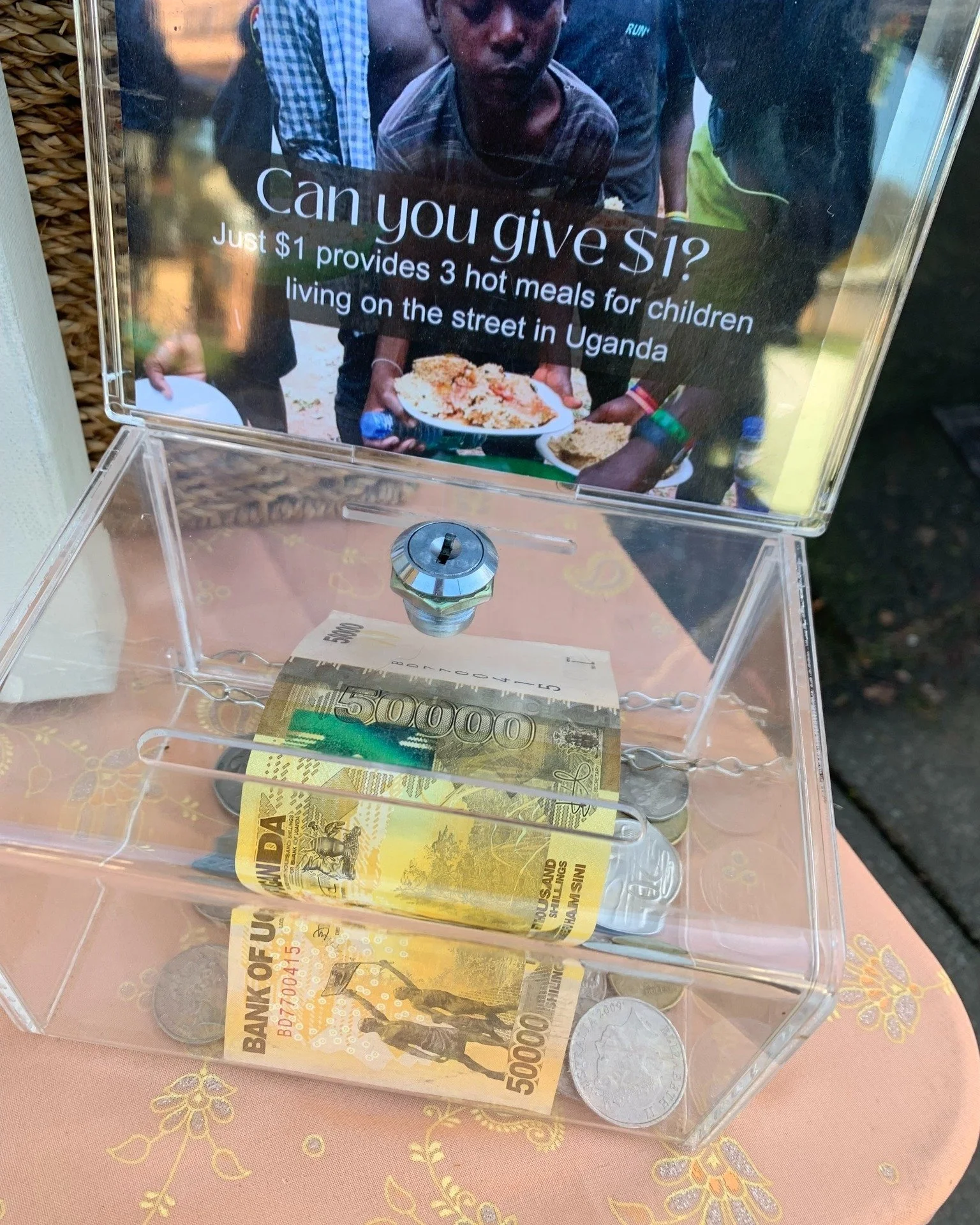 How awesome to find a donation of 50k Ugandan shillings in our donation box this weekend! So rare to see one of these in Australia, let alone our market coin tin. How amazing. 😍
