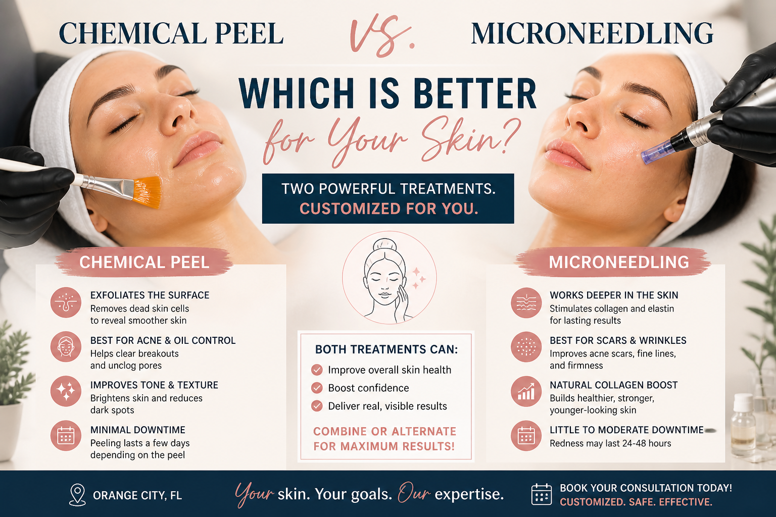 ✨ Chemical Peel vs Microneedling: What’s the Difference?