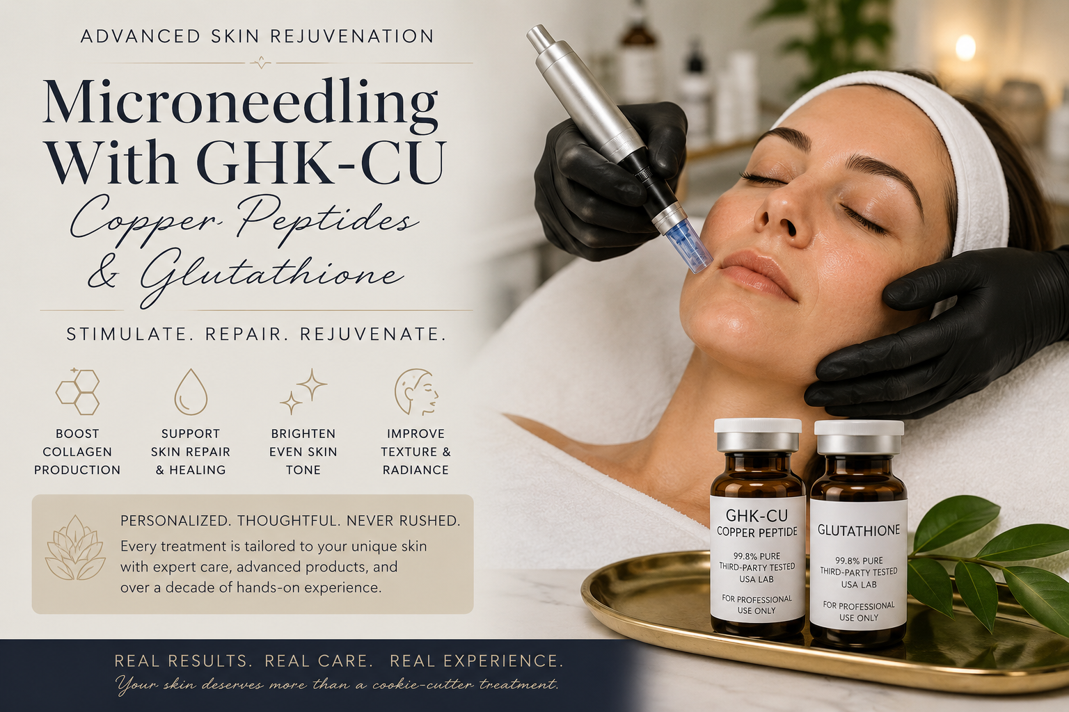 Microneedling With GHK-CU Copper Peptides &amp; Glutathione: Advanced Skin Rejuvenation Beyond Traditional Microneedling