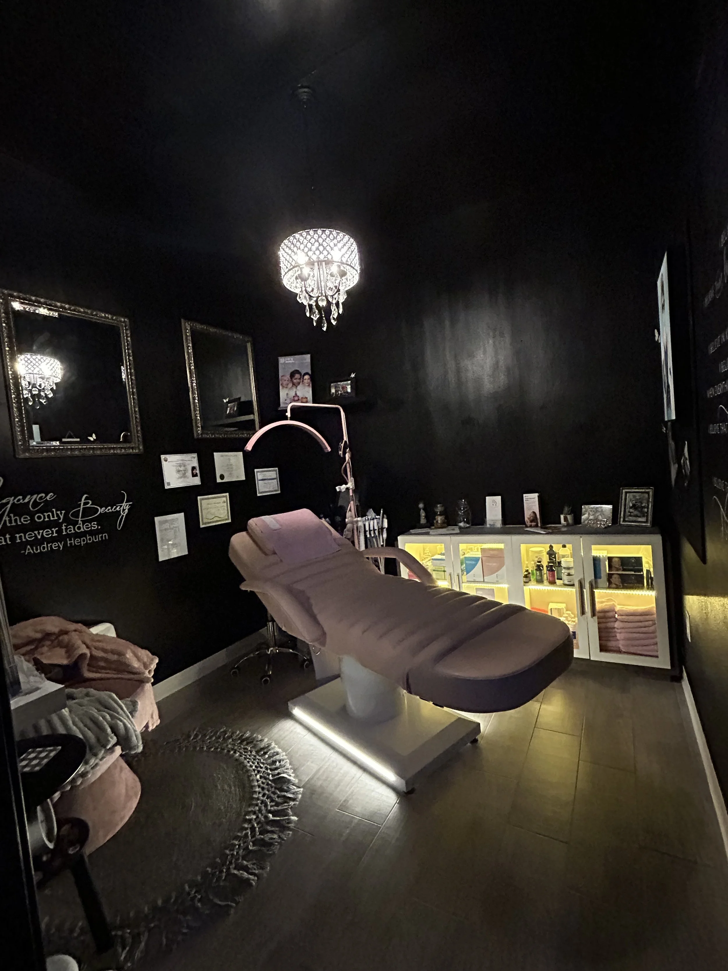 A professional beauty or skincare treatment room in Orange City, FL