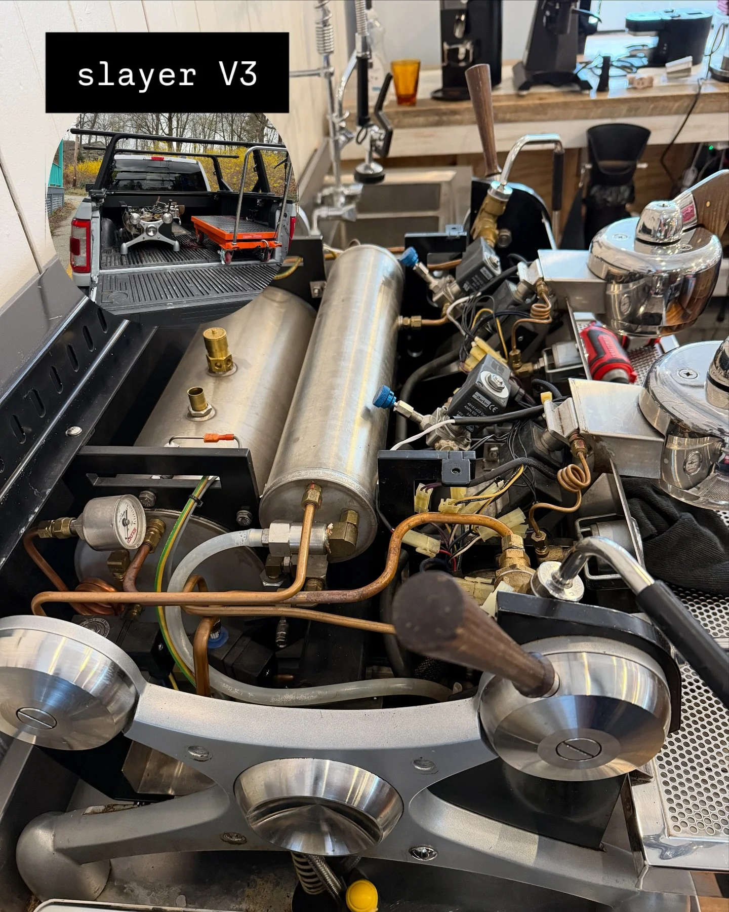 This @slayerespresso V3 is headed to the shop to get some TLC before it&rsquo;s off to a new home.

If you need help selling or relocating coffee gear, we can provide it 🤝