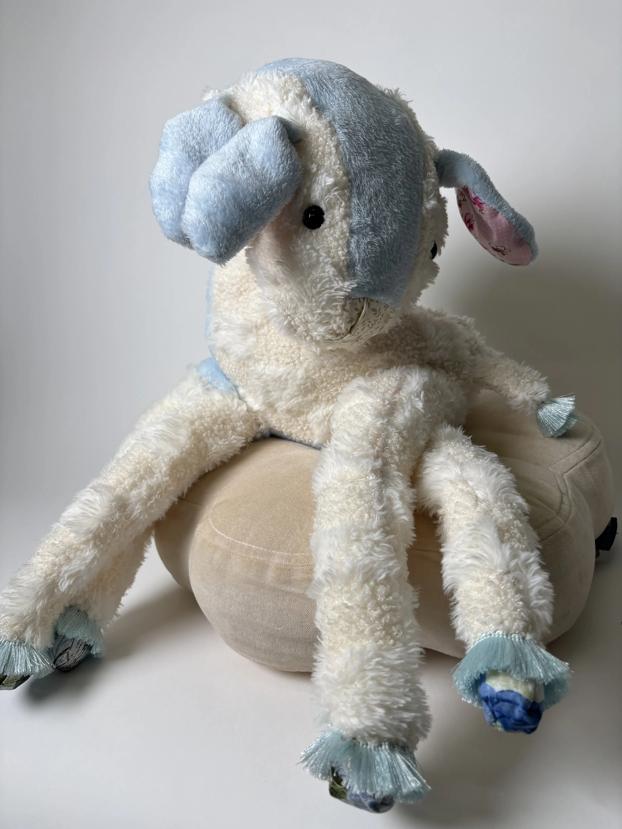 Atlas the Two-Headed Cow, (There Were Twice as Many Stars...)
36"x24", fabric, tassels, beads