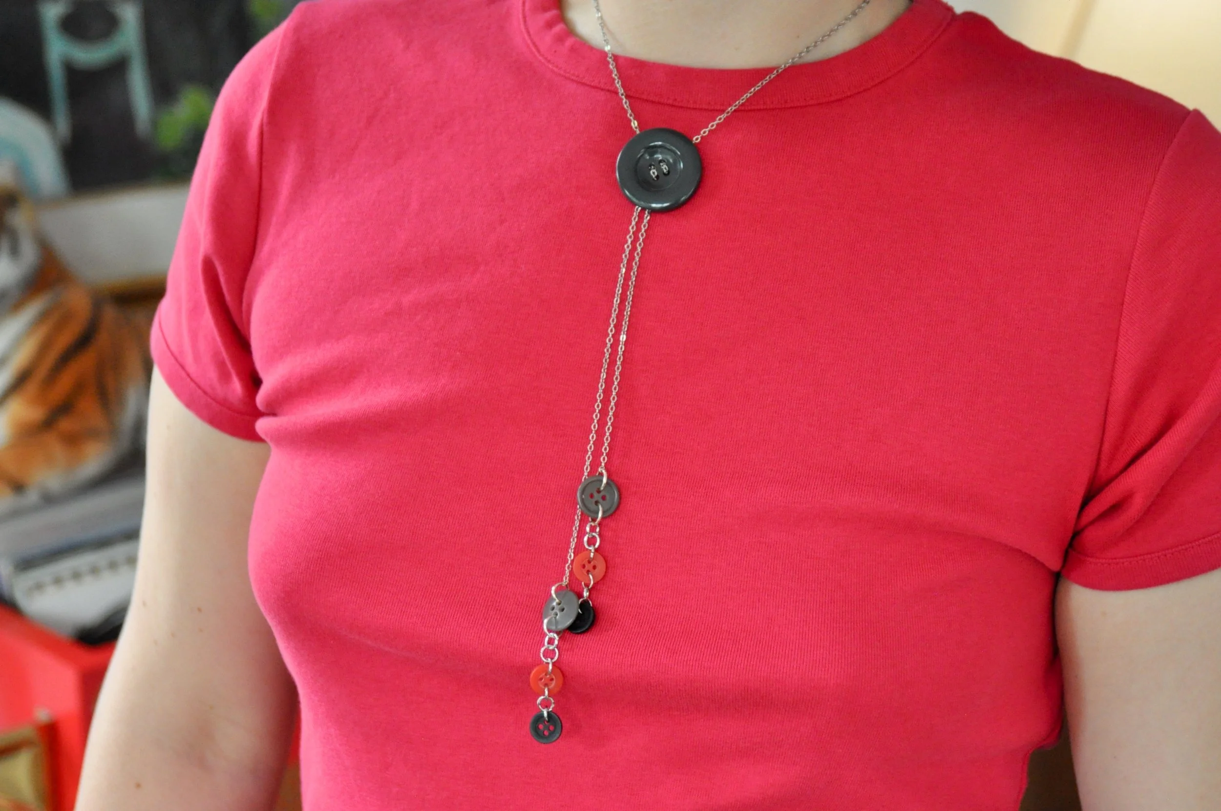 Red and Black Button Bolo