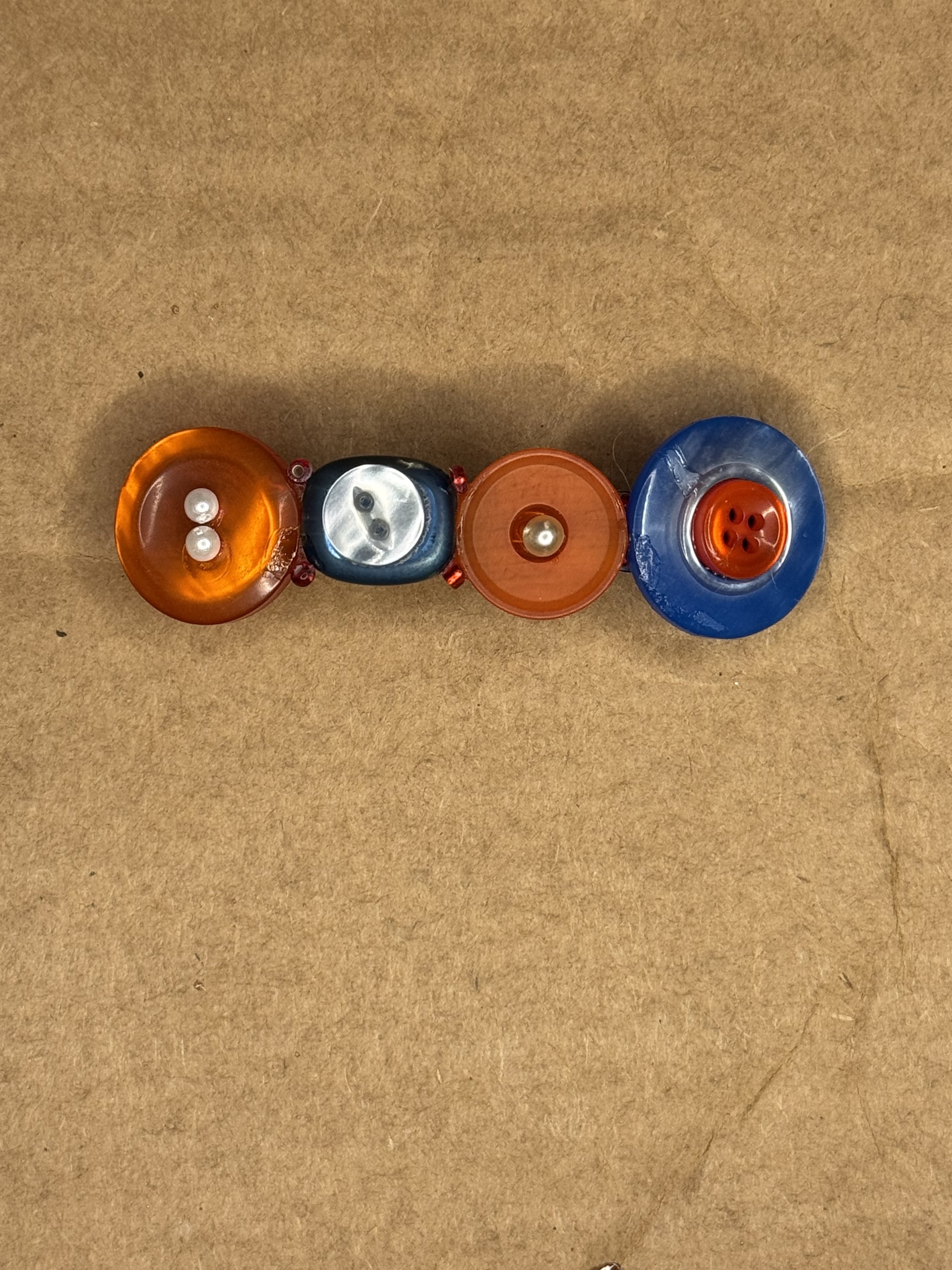 Shuffleboard Button Barrette