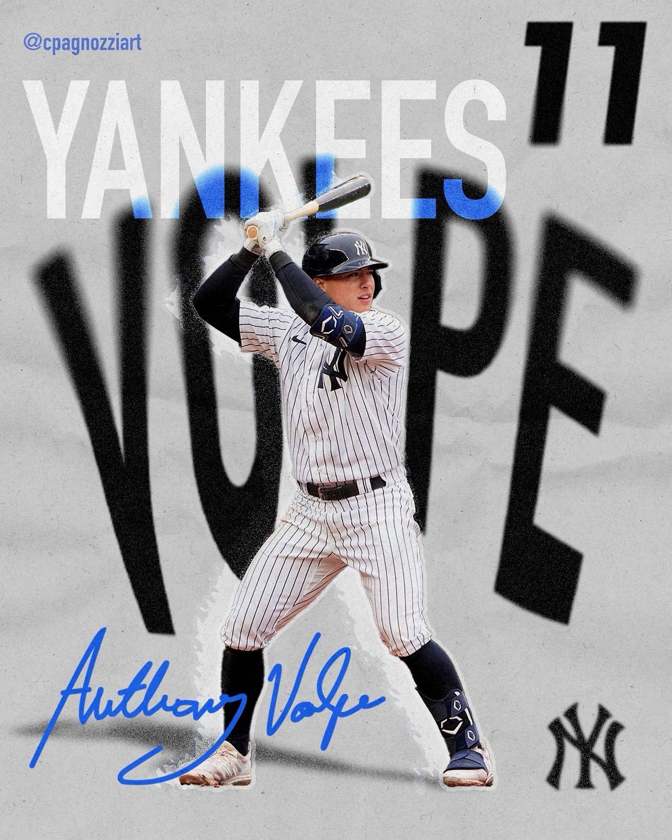 made this design of @anthonyvolpe while playing in photoshop #yankees #mlb