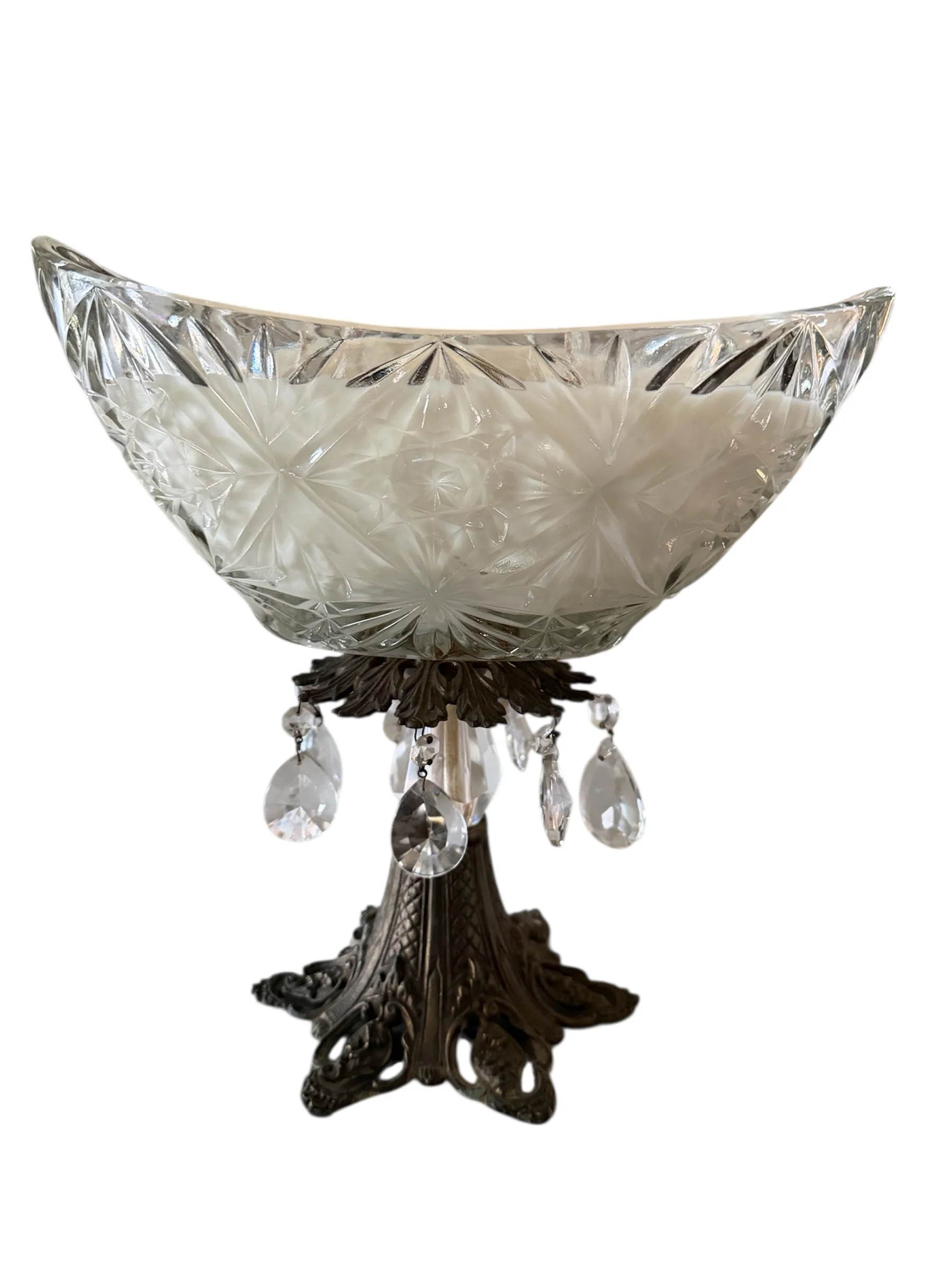 Vintage crystal bowl mid century