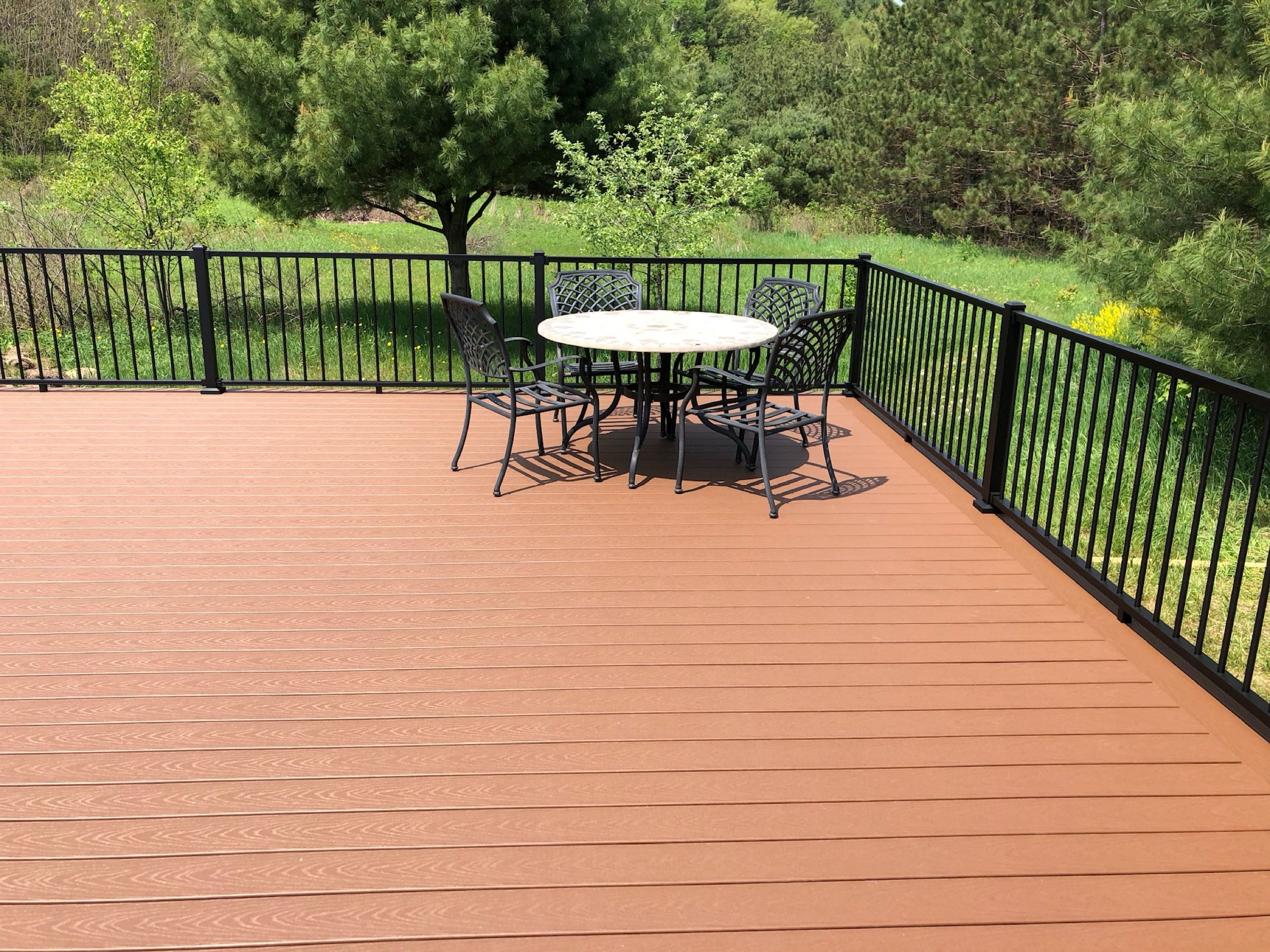 Trex Select Saddle Decking and Trex Signature Black Aluminum Railing