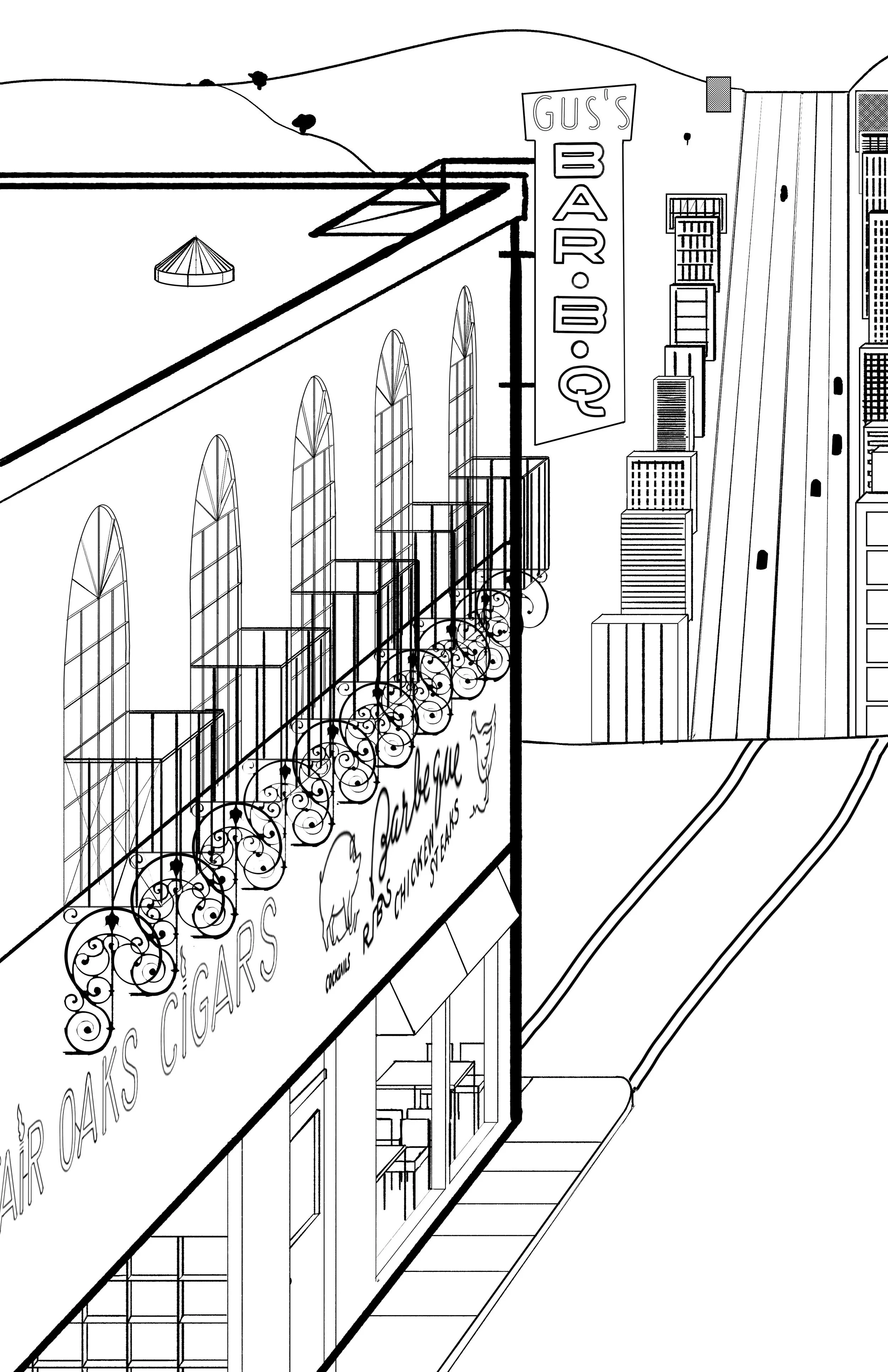 · Gus's BBQ Layout · Feb. 2026 · Photoshop · 