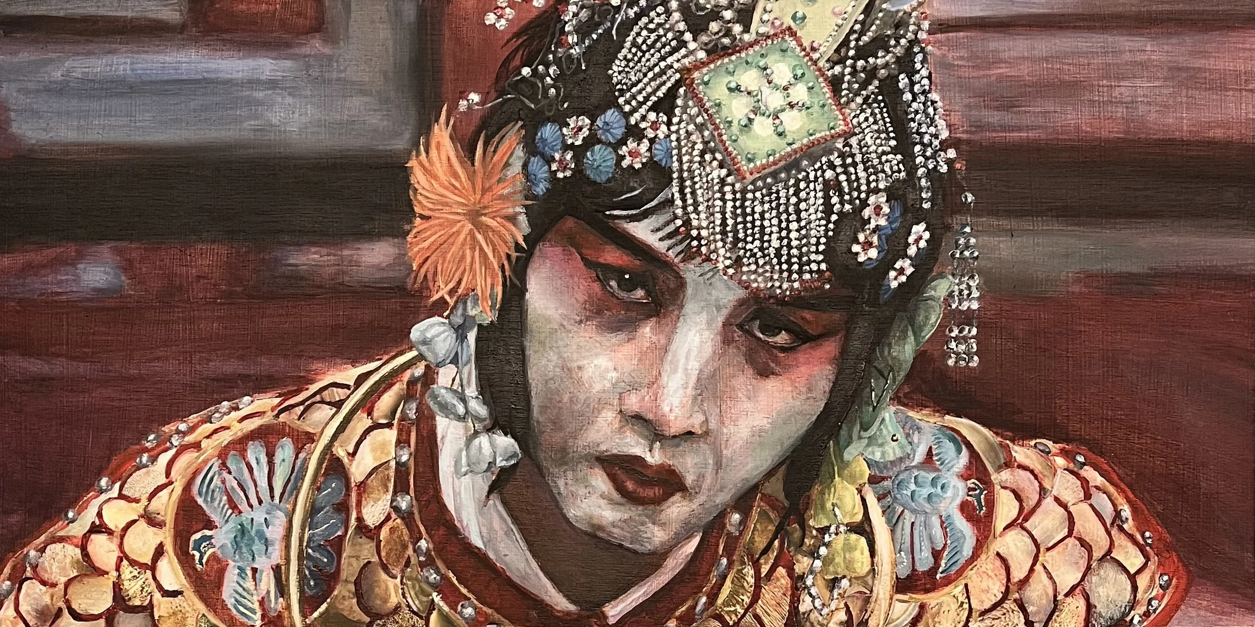 Finery of the Butterfly · Dec. 2024 · 10 x 20 in. · Oil paint, collage