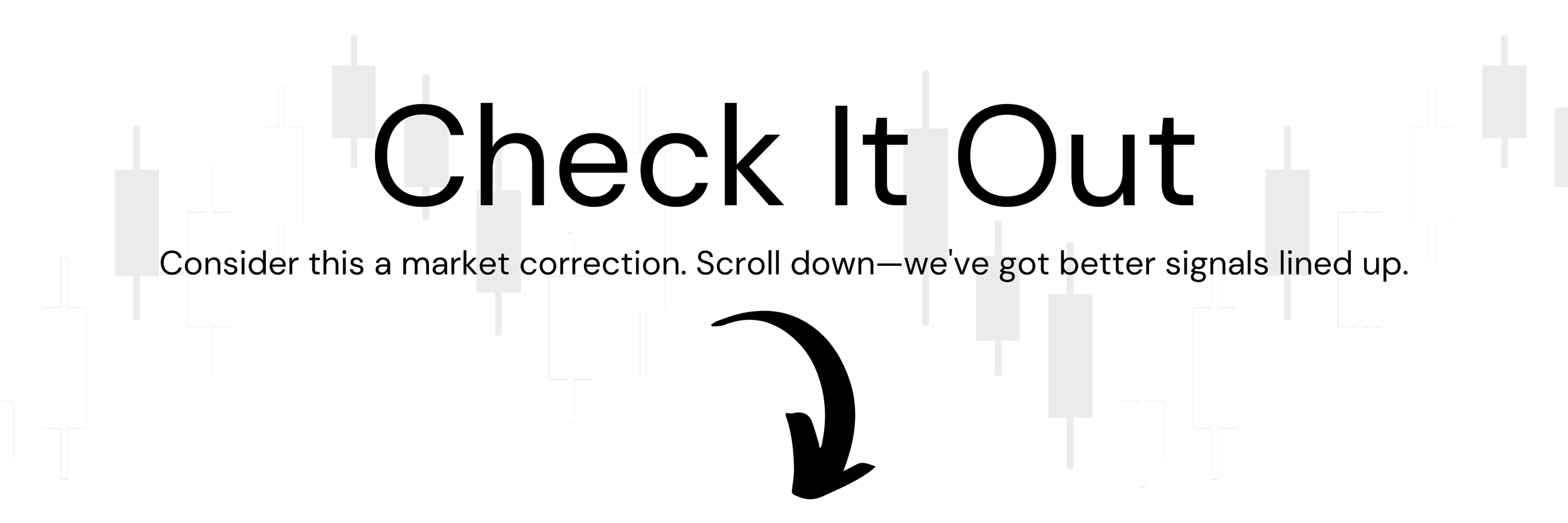 A candlestick chart showing fluctuations in stock prices with overlaid text discussing market conditions and trends.