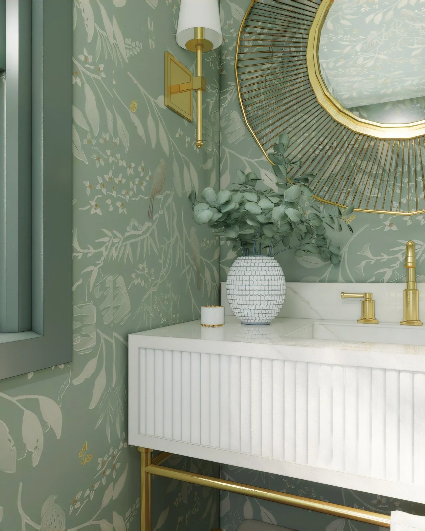 Design rule: Powder rooms are for taking risks.
This hand-printed @galbraithandpaul wallpaper brings a painterly charm that makes the space feel like a hidden jewel.