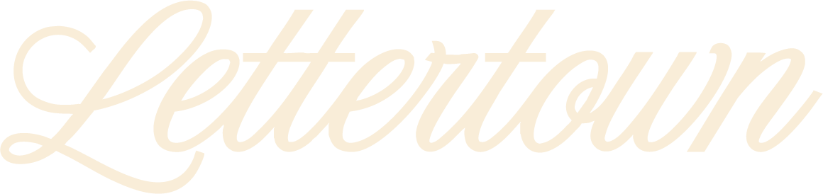 Script text spelling "Lettertown" in a light beige color.
