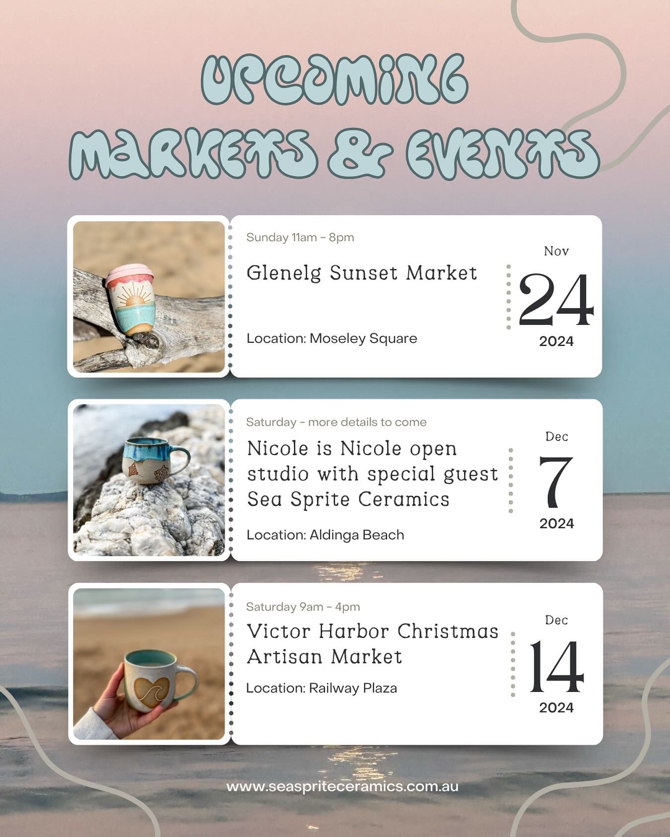 Market season is here ☀️

I&rsquo;m looking forward to getting out and about with my mugs and chatting with you lovely people 🩵

I&rsquo;ll also be restocking the website tomorrow, I&rsquo;ll let ya know when it&rsquo;s up 🫶

Happy weekend