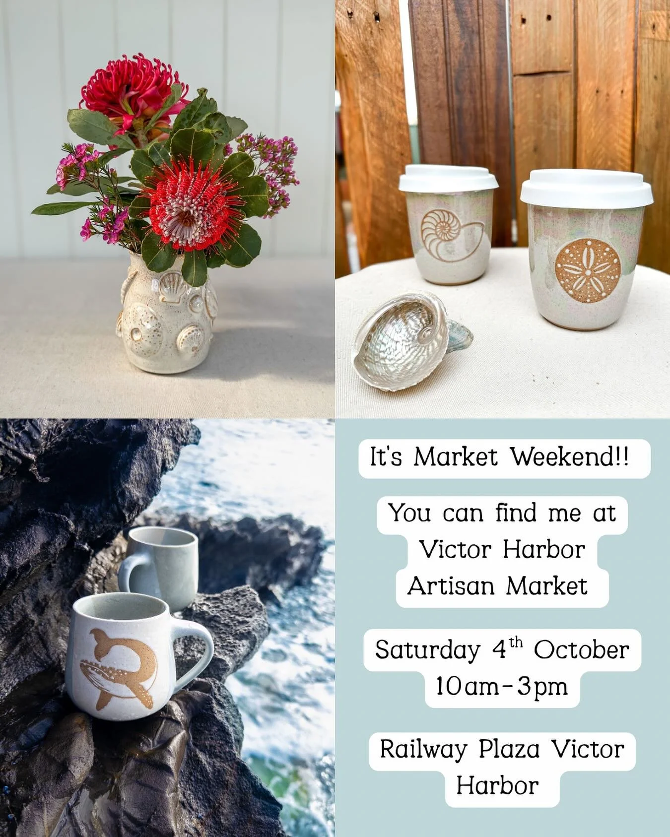 It&rsquo;s looking like it&rsquo;s going to be a beautiful long weekend ☀️🌊🌴

See you at @victorharborartisanmarket this Saturday.