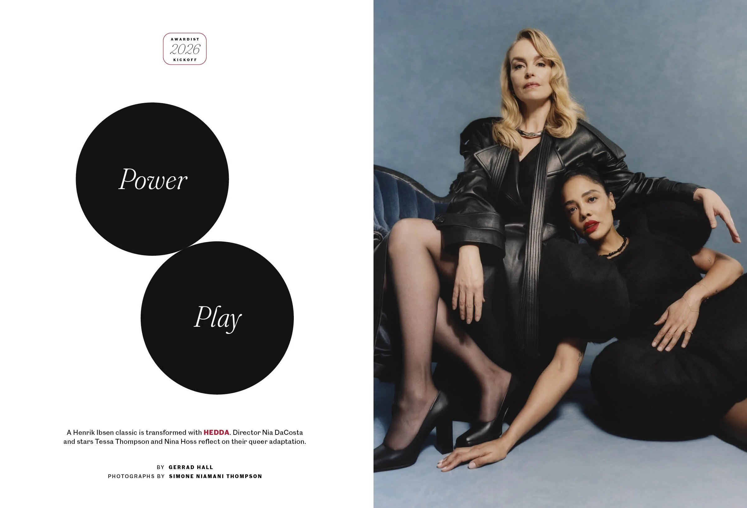 Left side: A magazine page with 