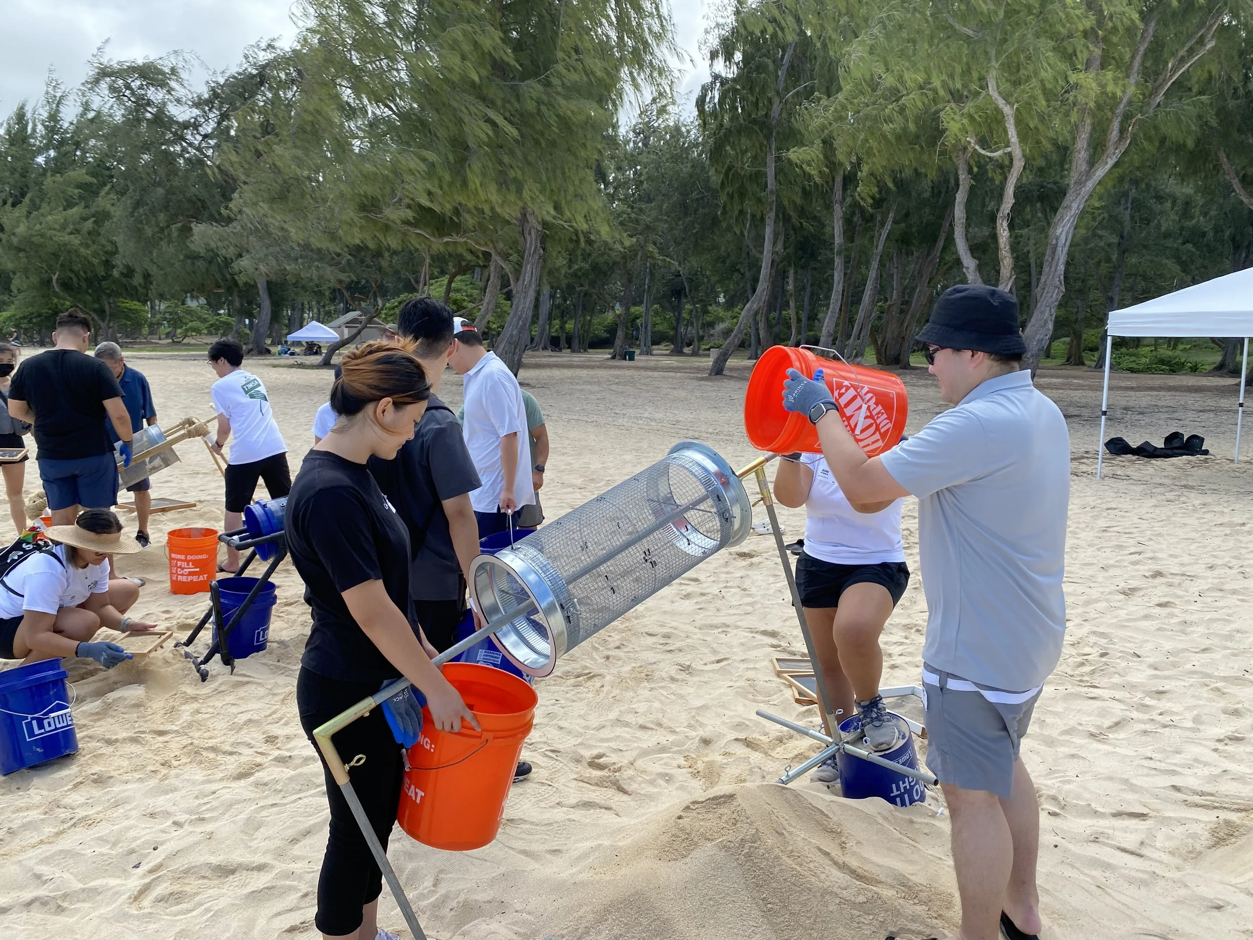 College volunteers at one of Jareds first cleanups