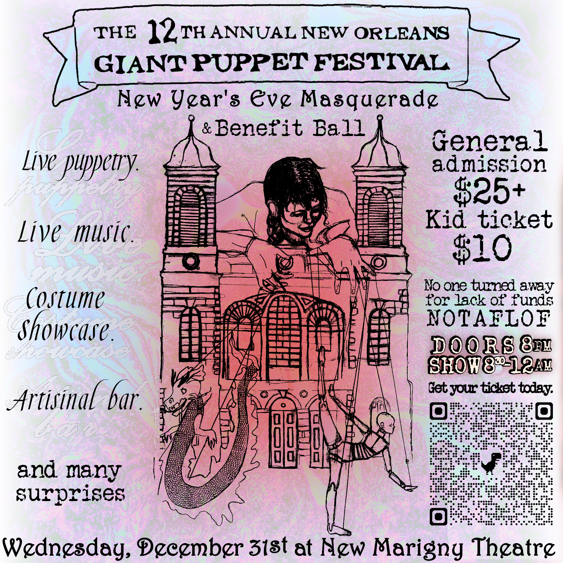 The Twelfth Annual New Orleans Giant Puppet Festival's New Year's Eve Masquerade and Benefit Ball