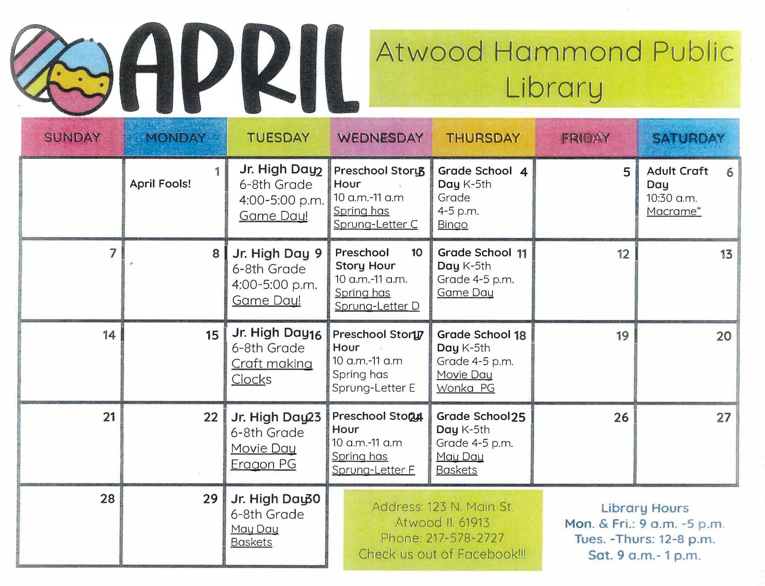 Youth Programs — ATWOODHAMMOND PUBLIC LIBRARY DISTRICT