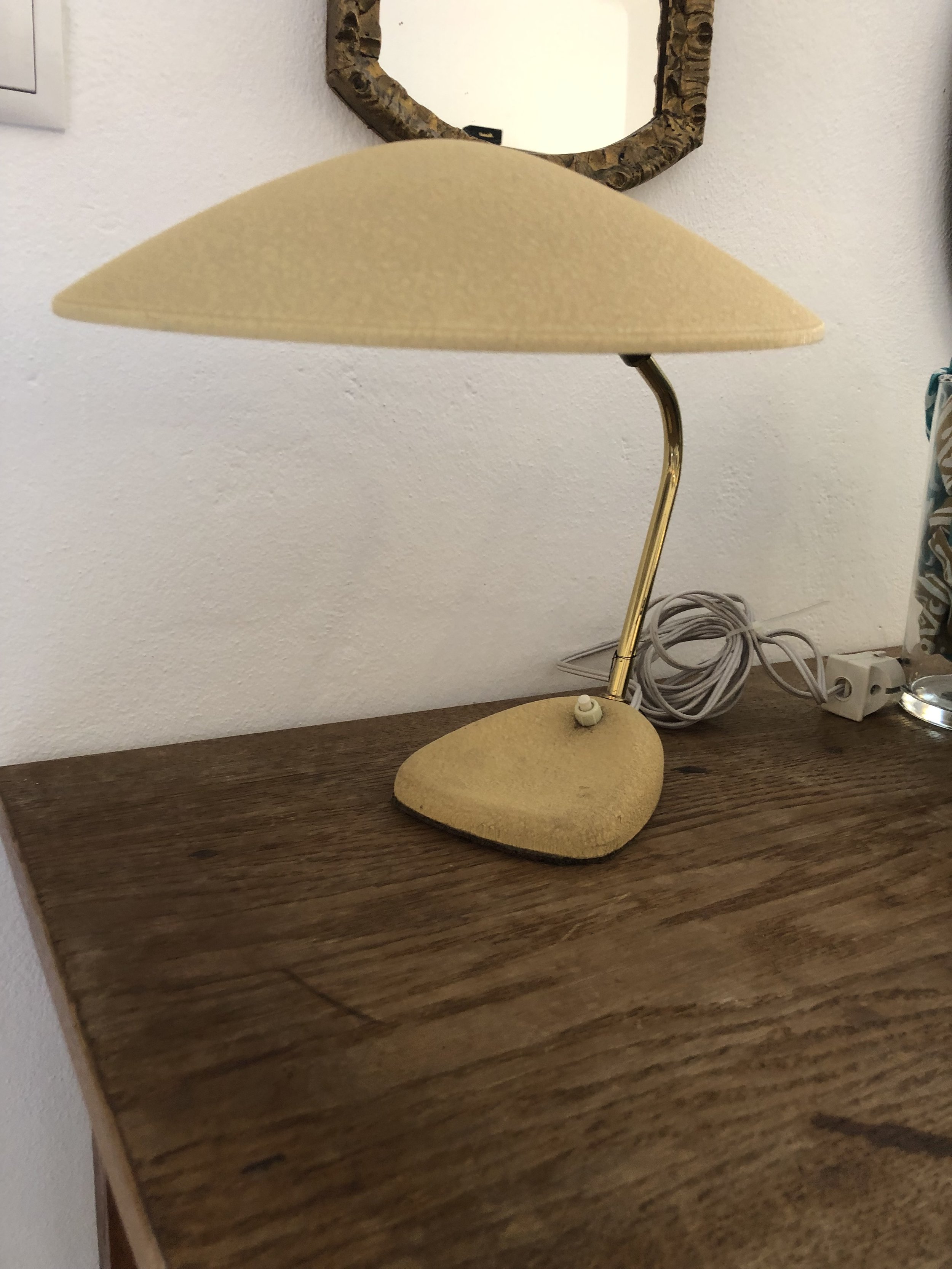Schrumpflack Tischlampe, 1950er