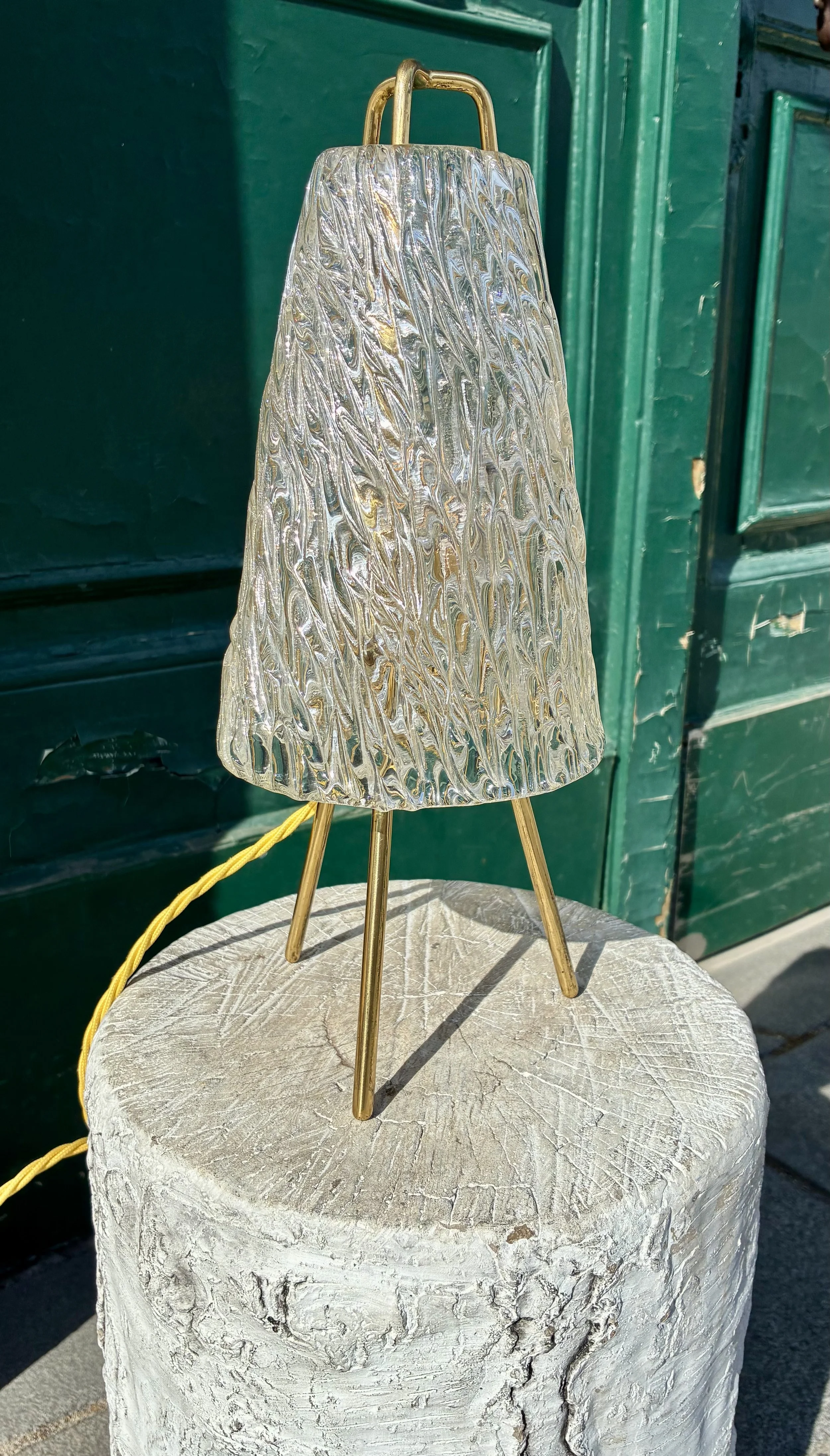 J.T. Kalmar Eisglas Tischlampe, transparent