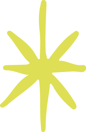 A stylized yellow starburst shape with multiple points radiating outward.